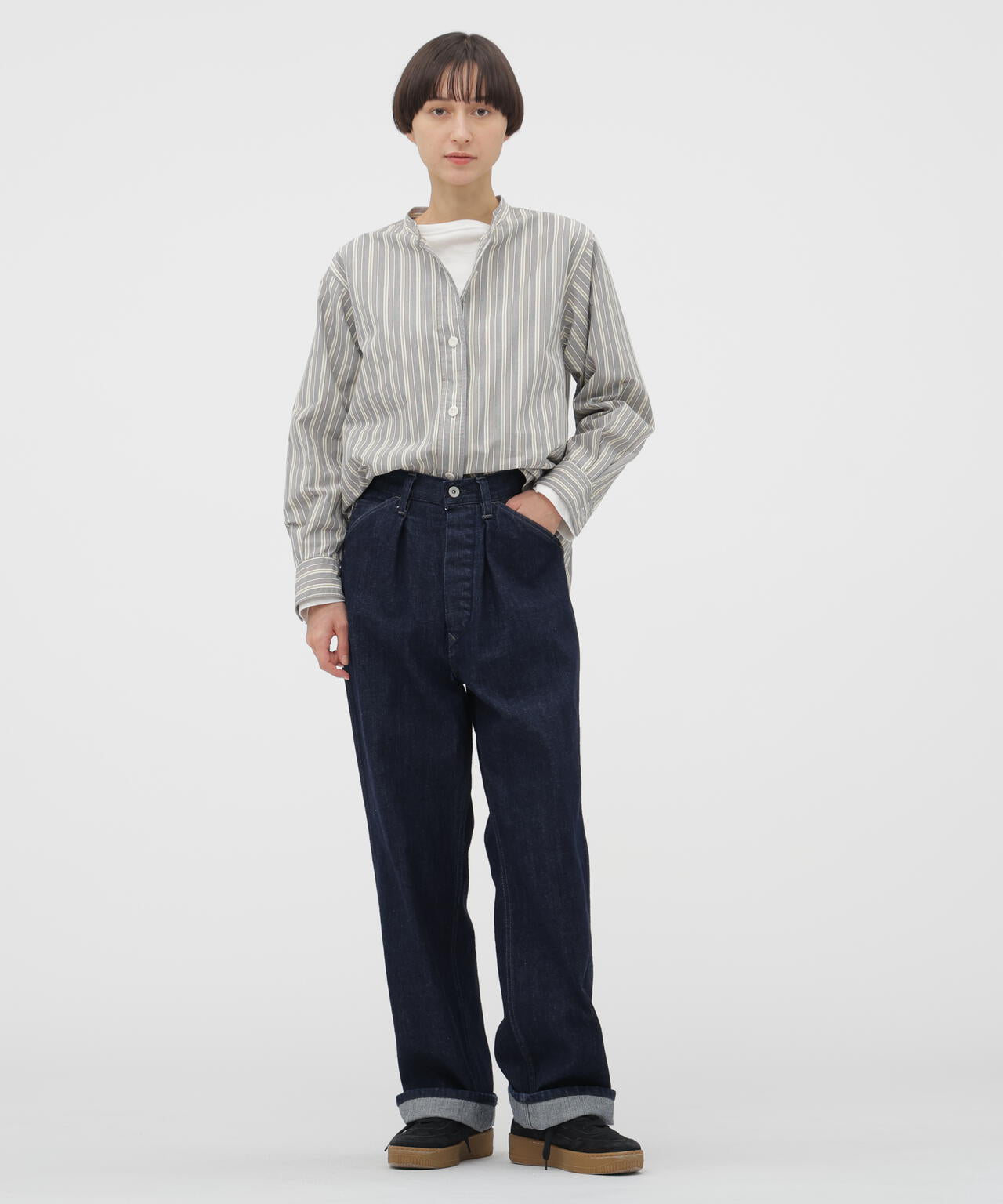PYJAMA STRIPE COTTON SHIRT | MARGARET HOWELL（マーガレット