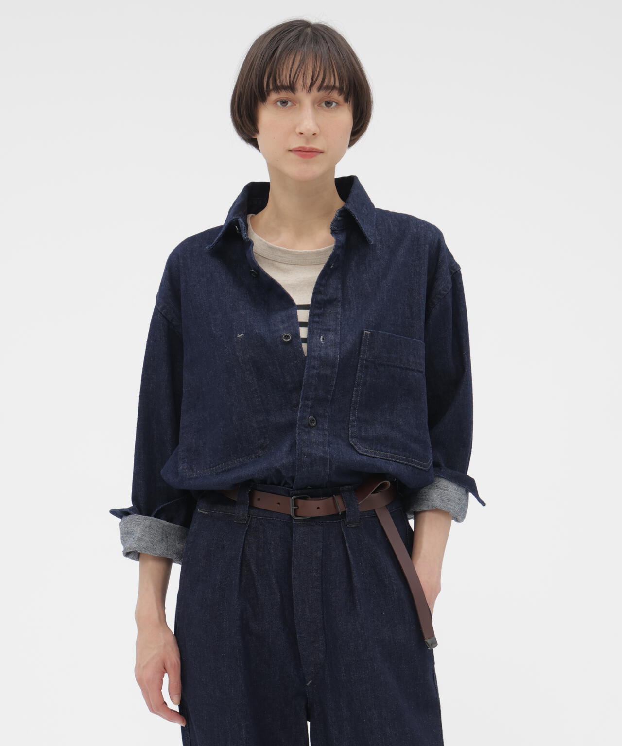 CANTON LIGHT DENIM SHIRT | MARGARET HOWELL（マーガレット・ハウエル