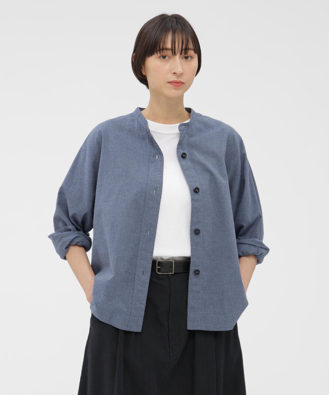 TOP DYED COTTON POPLIN SHIRT