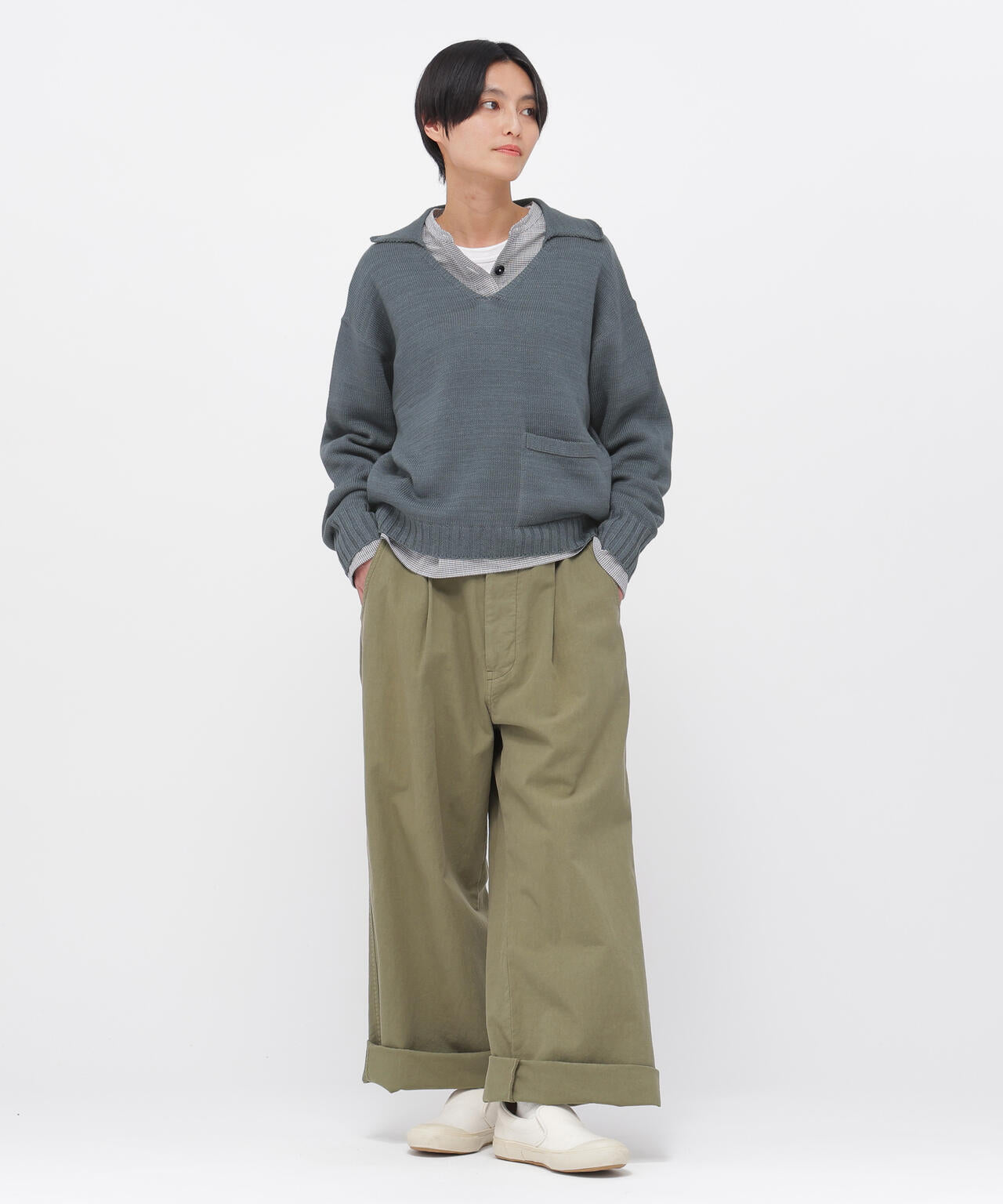 CONTRAST COTTON LINEN KNITWEAR | MARGARET HOWELL（マーガレット