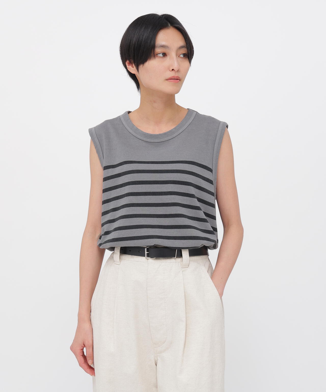 BELGIAN LINEN COTTON JERSEY TOP | MARGARET HOWELL（マーガレット