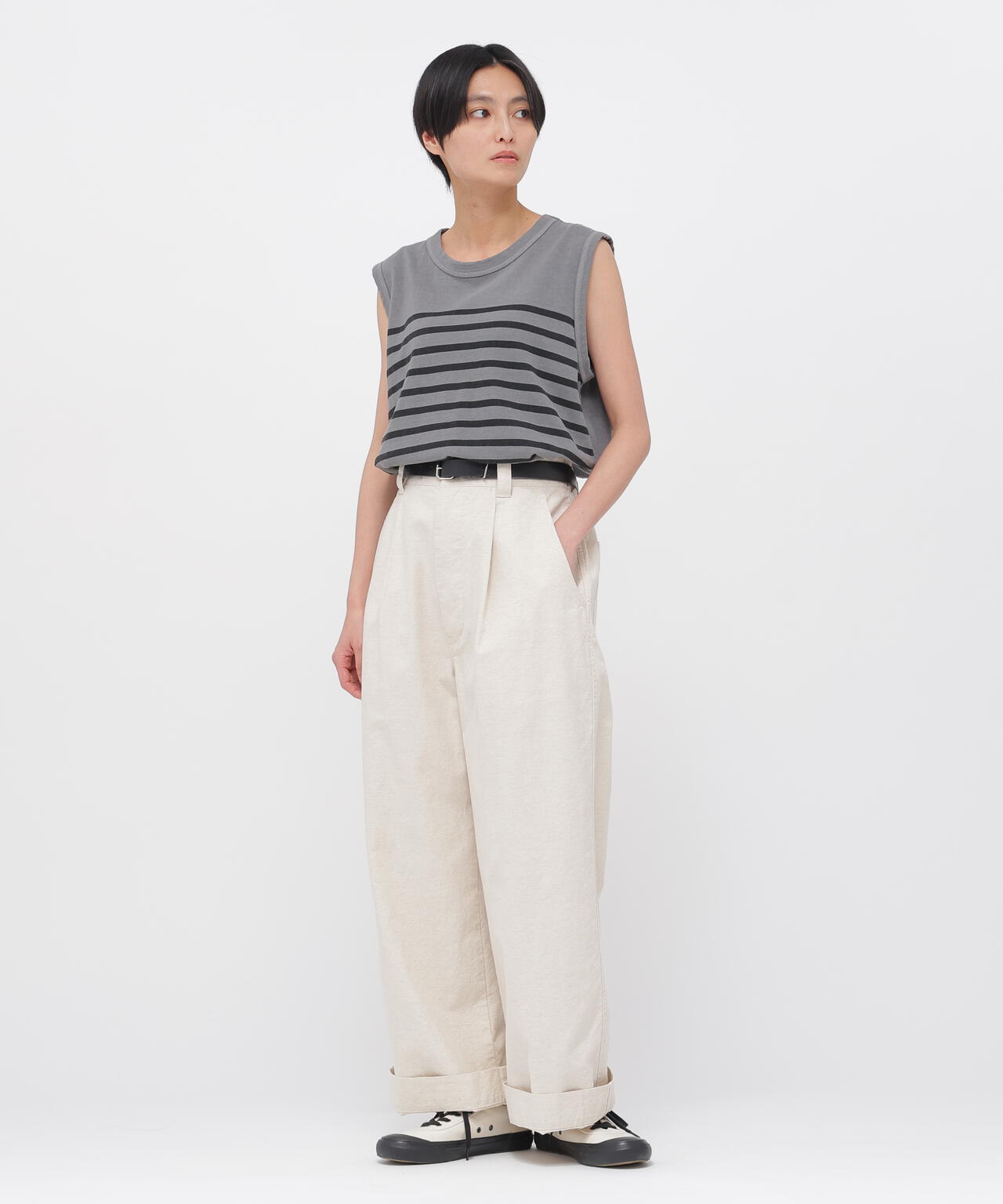BELGIAN LINEN COTTON JERSEY TOP | MARGARET HOWELL（マーガレット