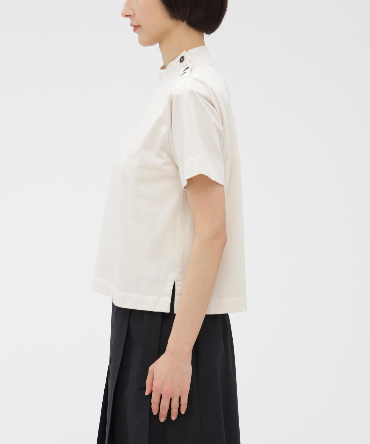 GARMENT DYED TOUGH COTTON LINEN JERSEY TOP | MARGARET HOWELL