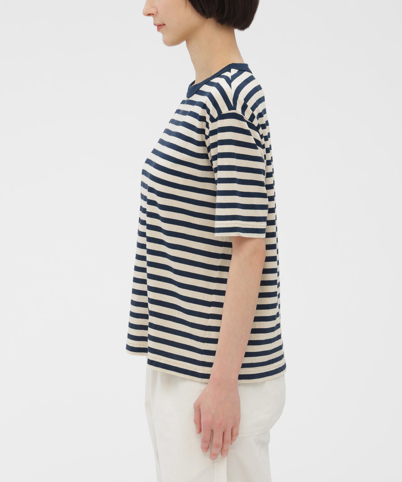 COTTON LINEN STRIPE JERSEY TOP | MARGARET HOWELL（マーガレット