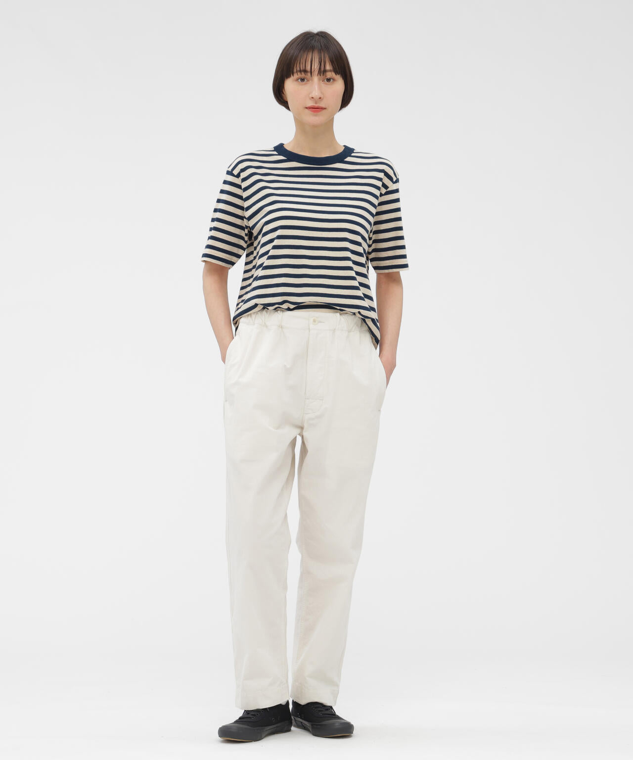 COTTON LINEN STRIPE JERSEY TOP | MARGARET HOWELL（マーガレット