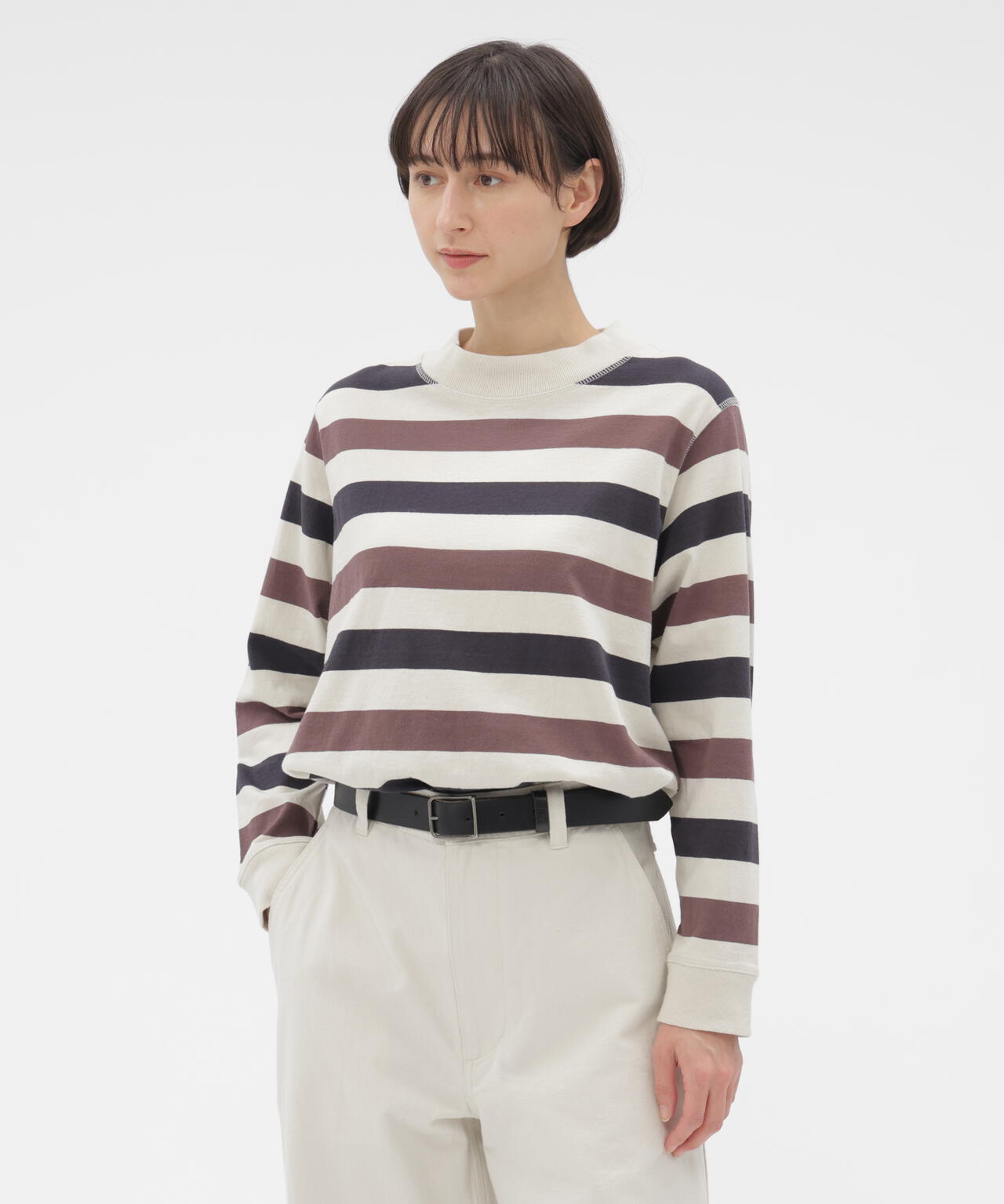 THREE COLOUR BLOCK STRIPE TOP