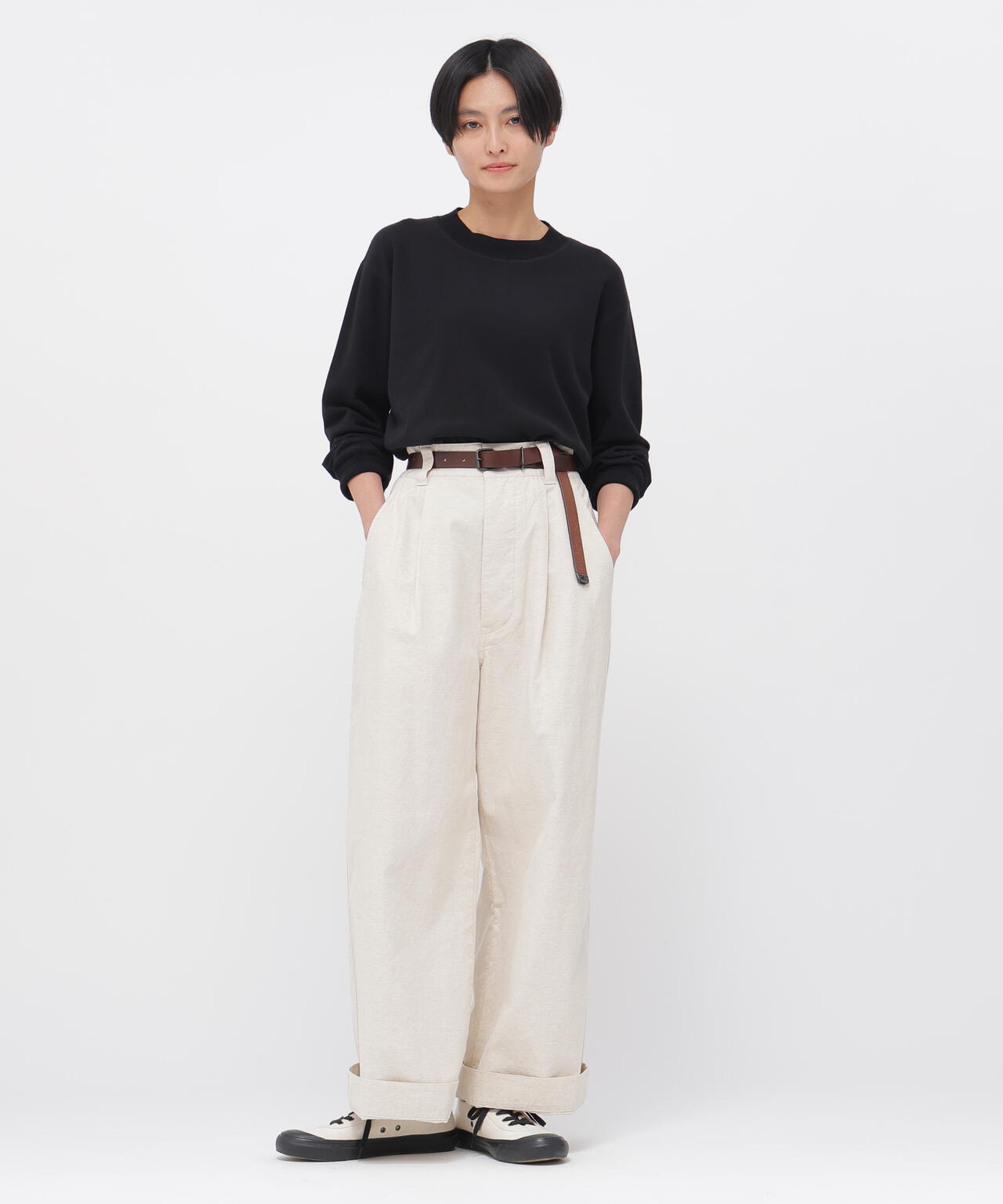 MARGARET HOWELL COTTON SILK RIB TOP 589-5269205 定価19250円 カットソー 25AW ベージュ レディース マーガレットハウエル【中古】6-0227M♪ FINE COTTON RIB JERSEY TOP | MARGARET HOWELL（マーガレット
