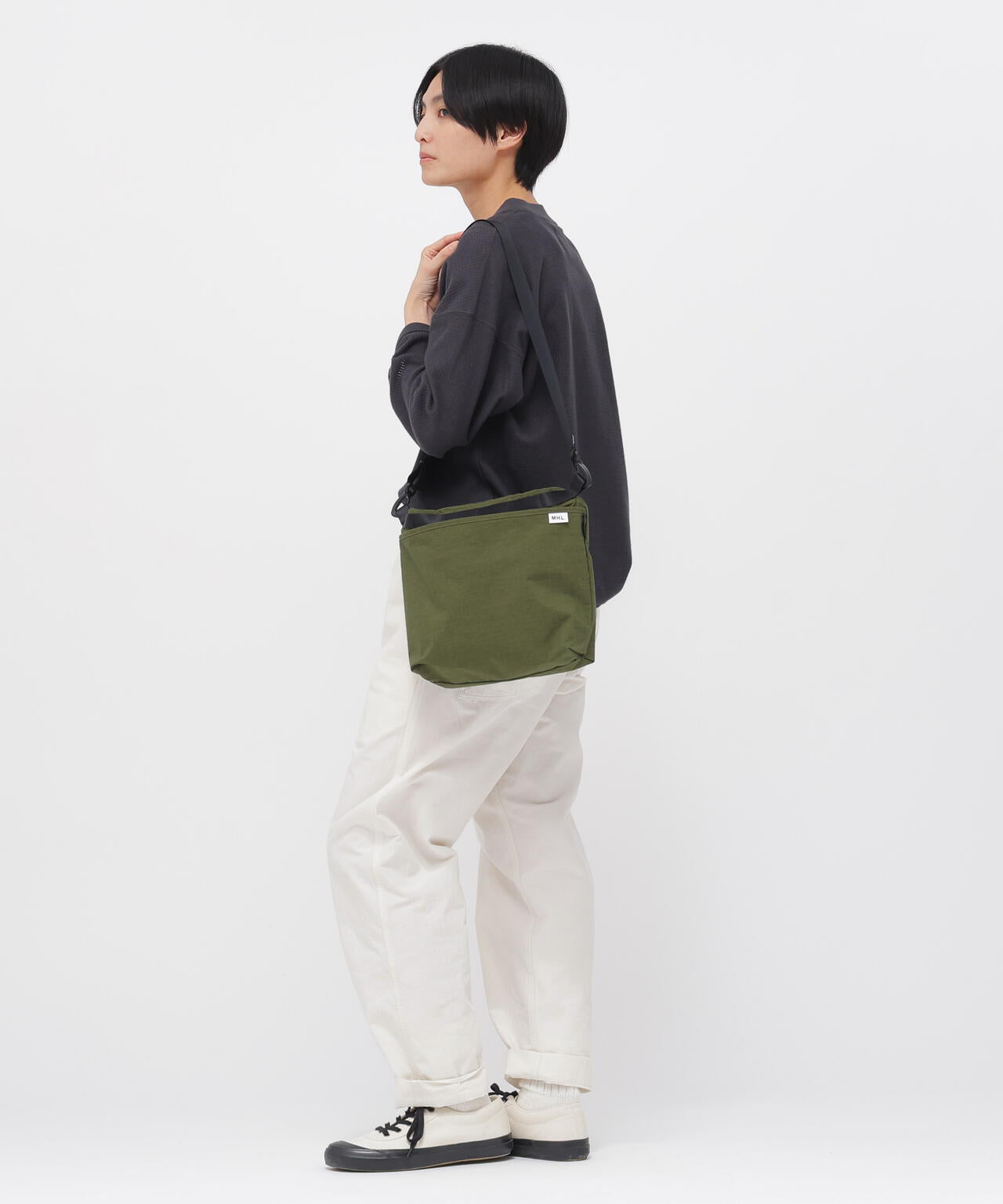 マーガレットハウエル　MHL. オリーブグリーン ラップパンツ　ジョガー STANDARD SUPPLY FOR MHL. | MARGARET HOWELL（マーガレット・ハウエル