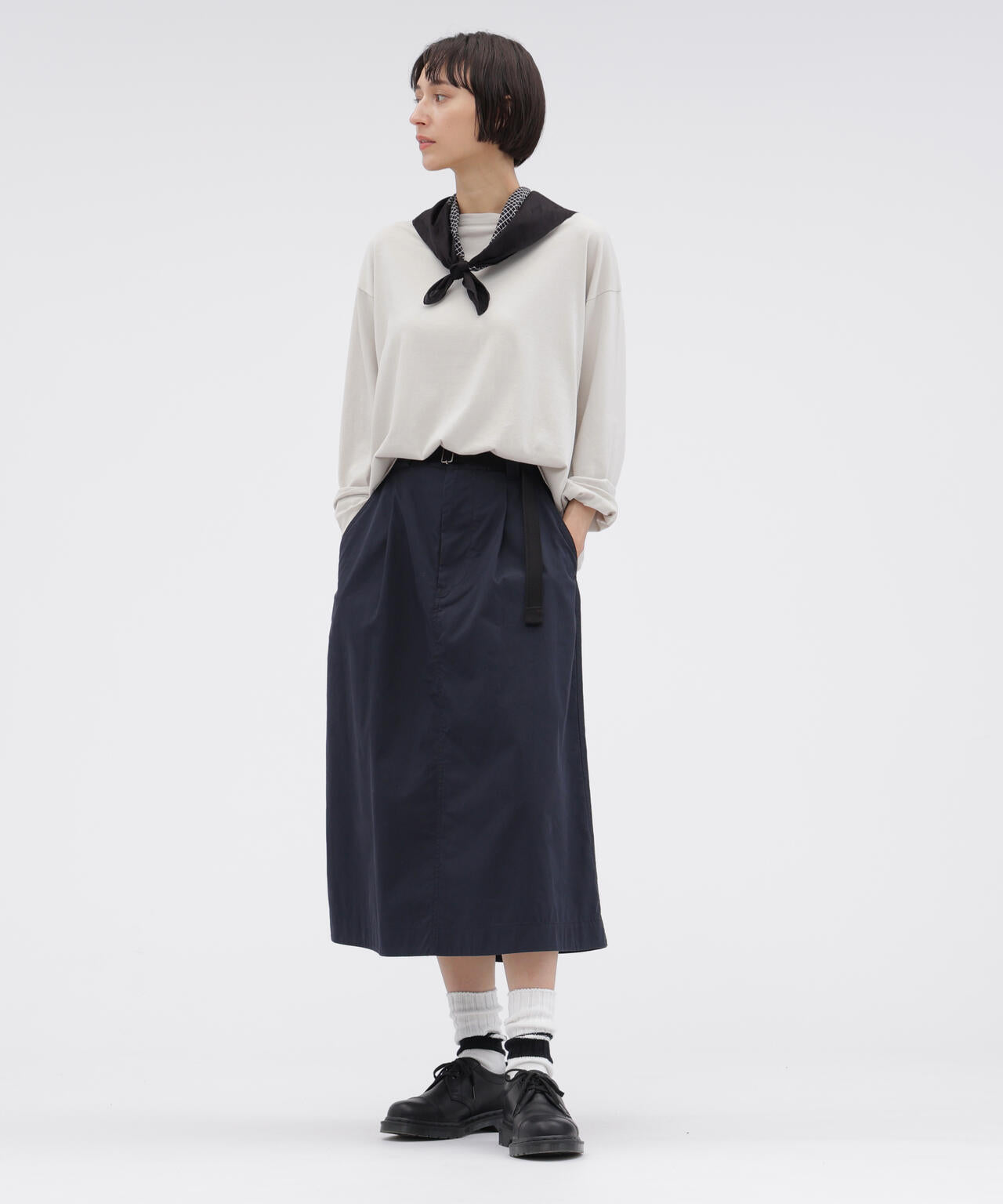 WASHED COTTON NYLON SKIRT | MARGARET HOWELL（マーガレット