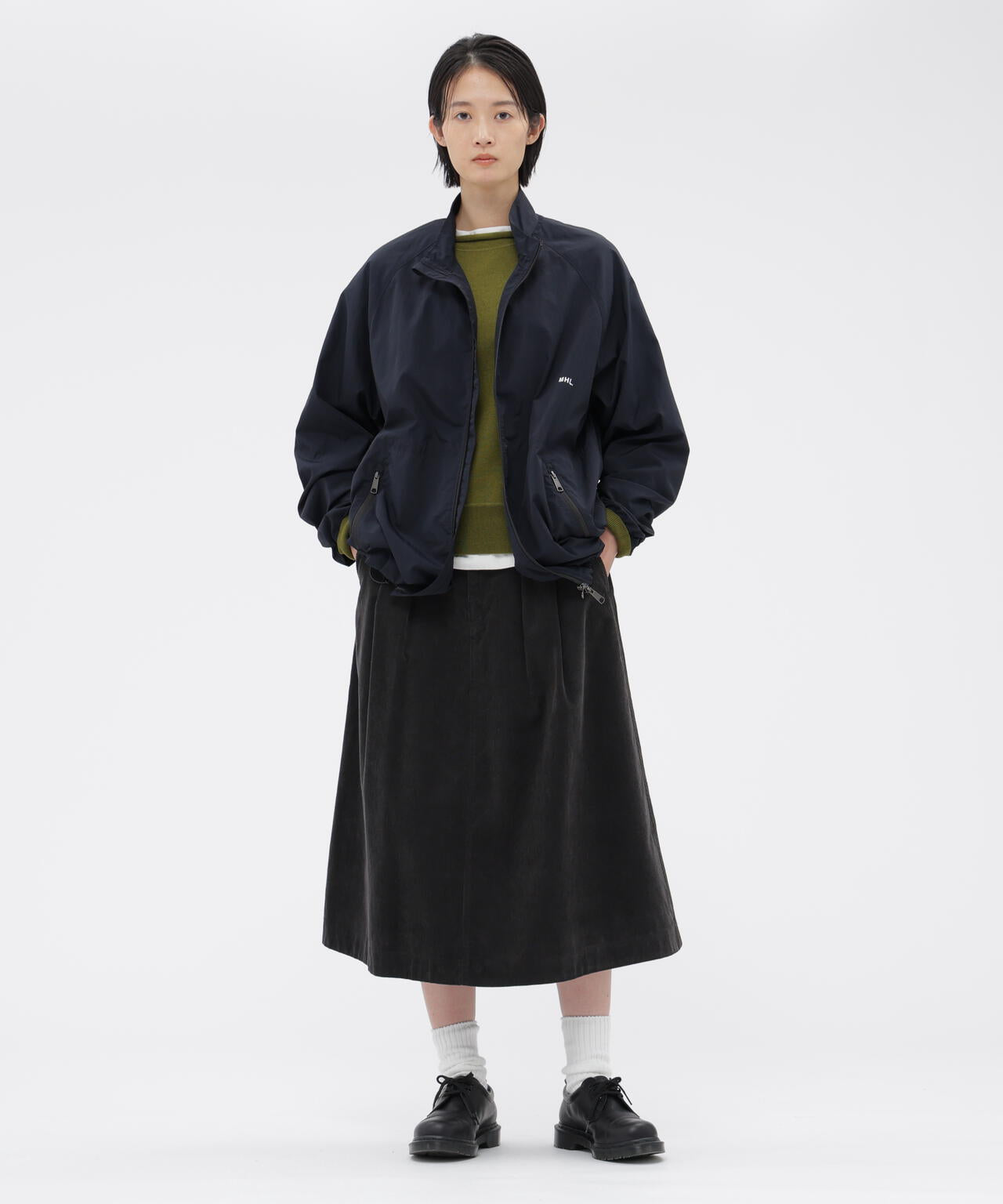 DRY COTTON NEEDLECORD SKIRT | MARGARET HOWELL（マーガレット