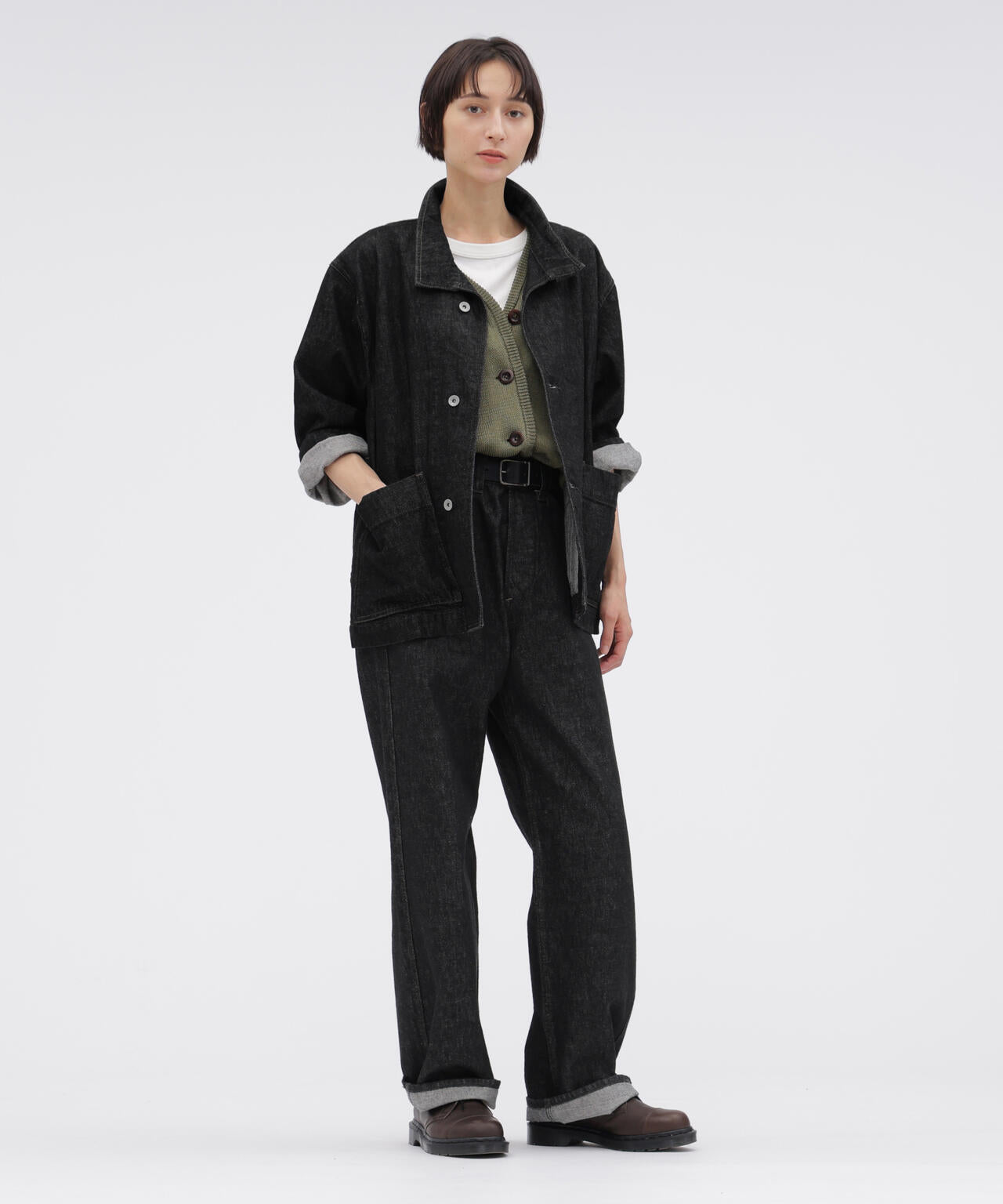 CANTON BLACK DENIM TROUSERS | MARGARET HOWELL（マーガレット