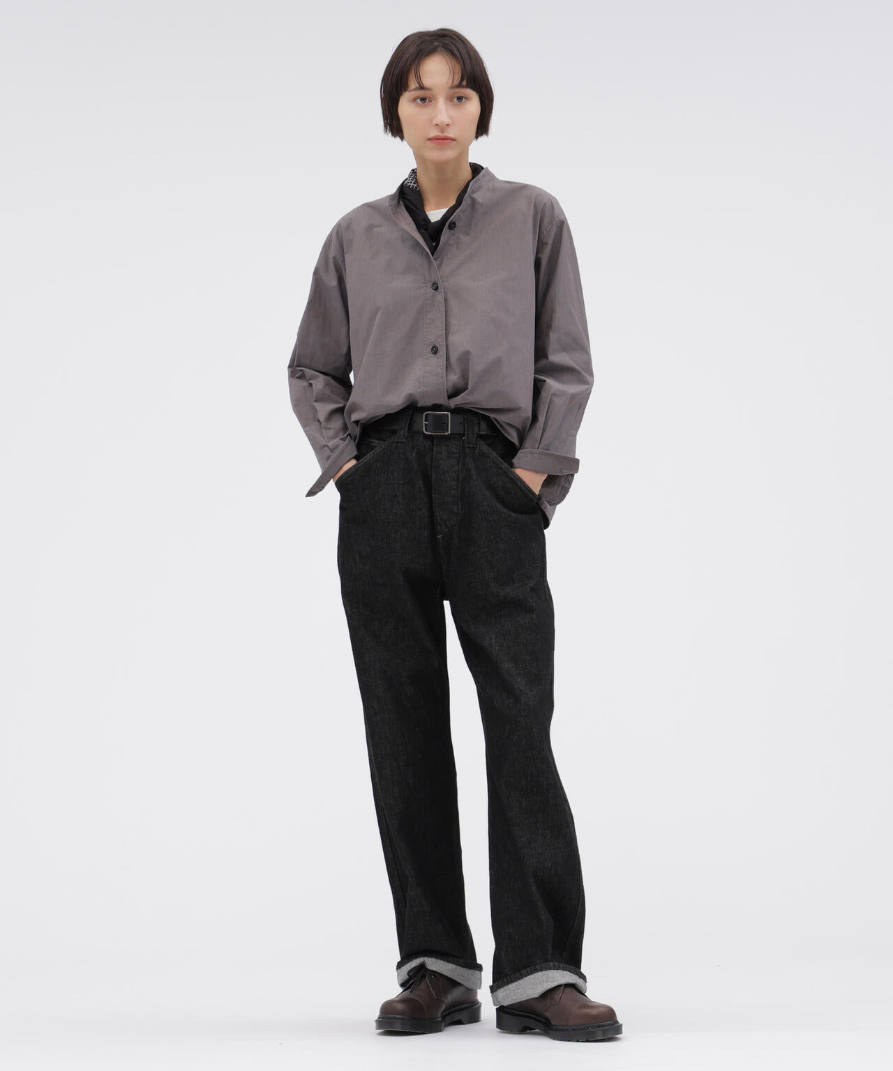 CANTON BLACK DENIM TROUSERS | MARGARET HOWELL（マーガレット