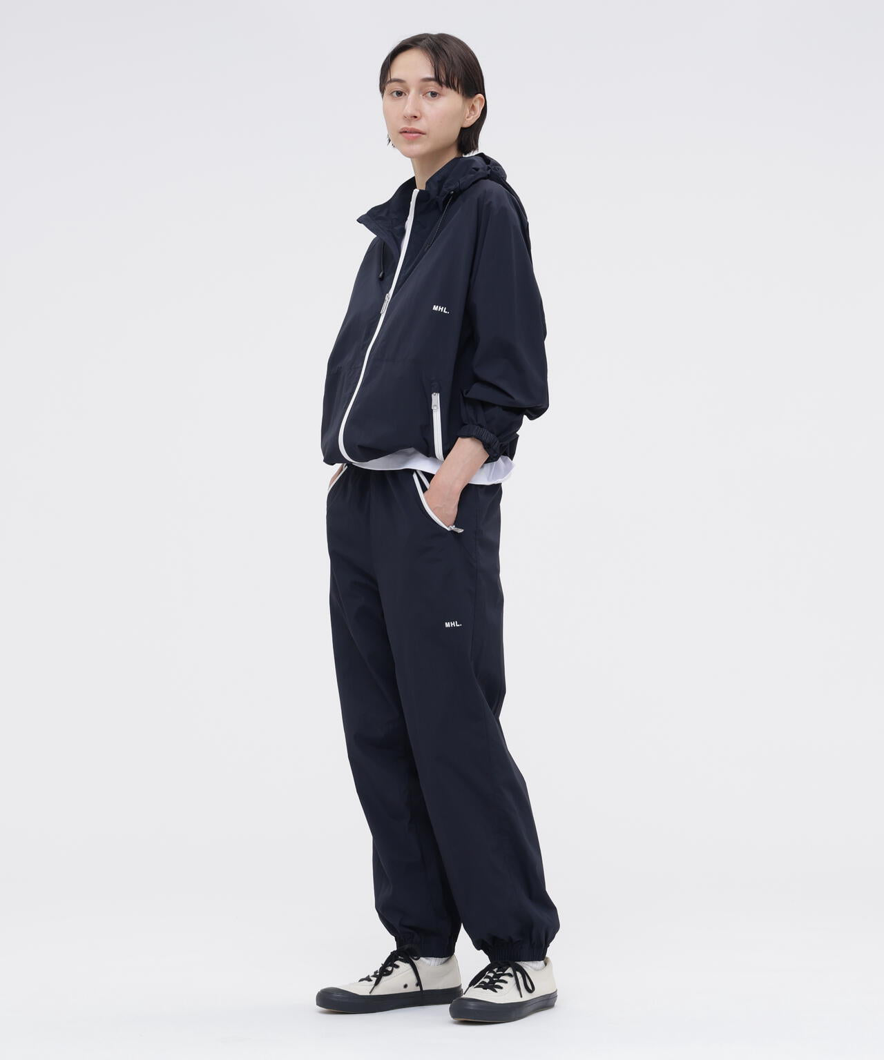 MHL. UTILITY WEAR LIGHTWEIGHT NYLON POPLIN TROUSERS | MARGARET