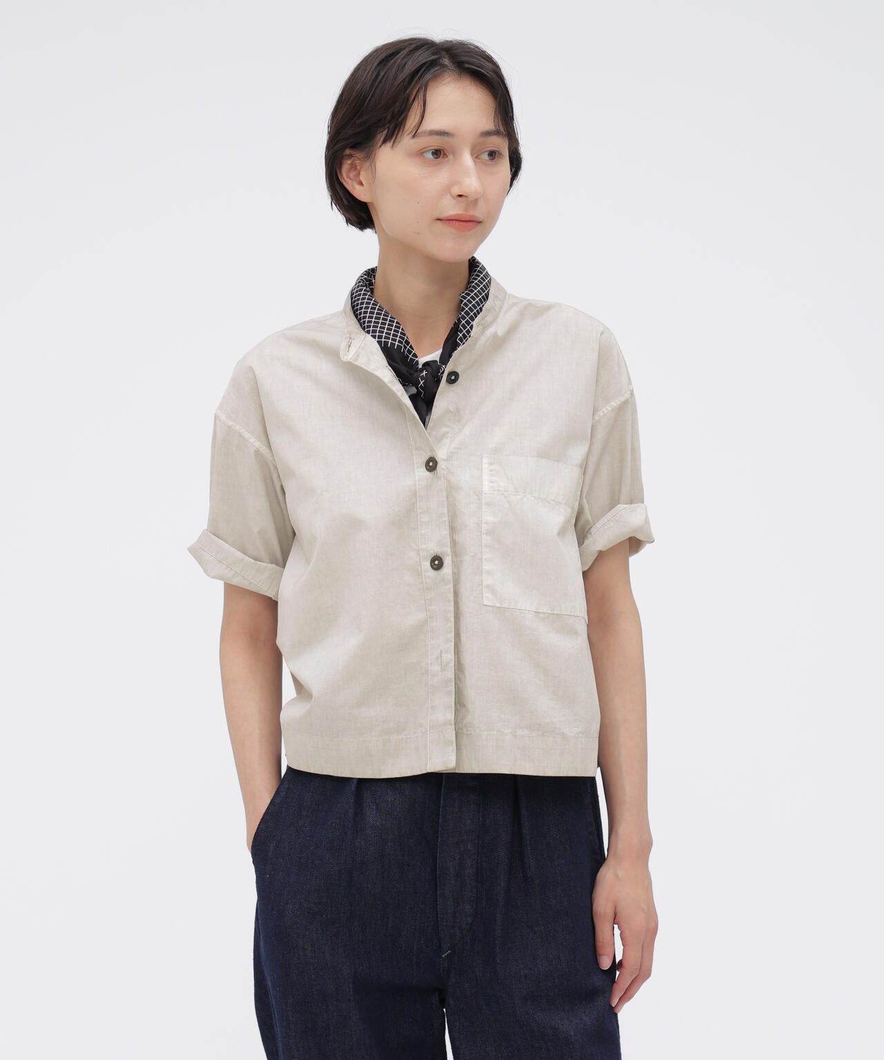 CARBON DYED COTTON POPLIN SHIRT | MARGARET HOWELL（マーガレット