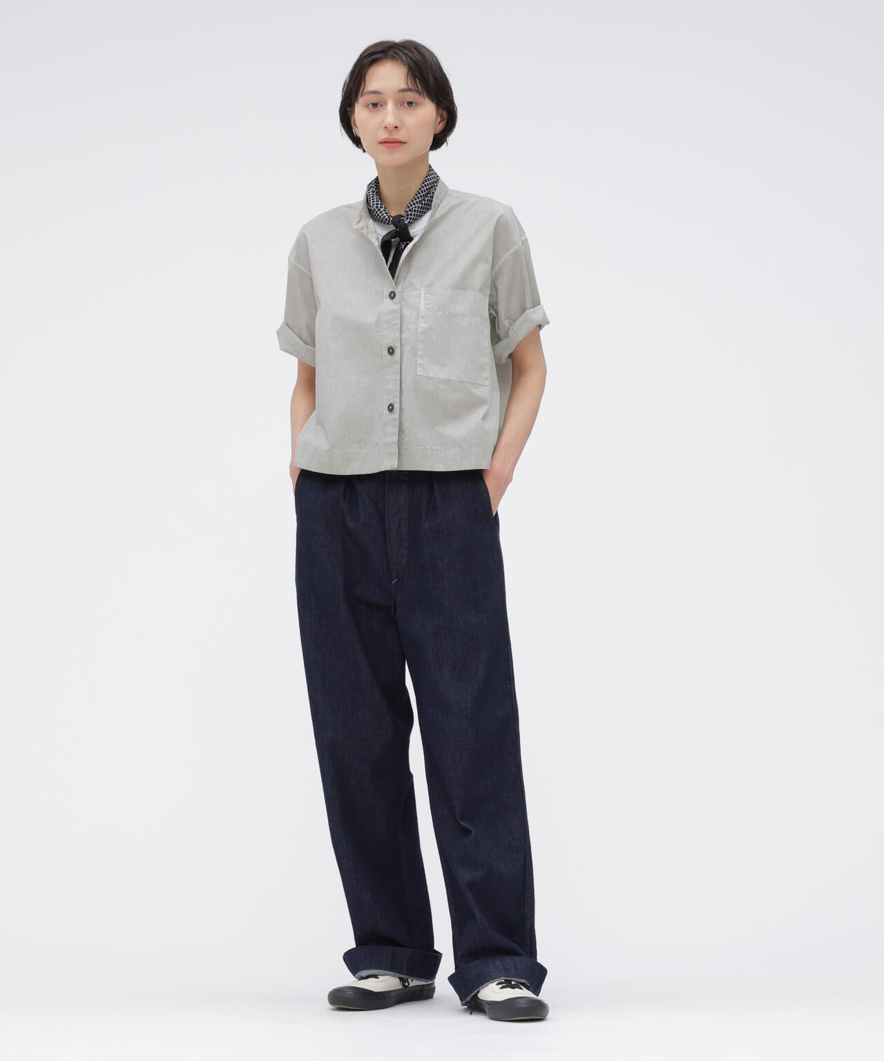 CARBON DYED COTTON POPLIN SHIRT | MARGARET HOWELL（マーガレット