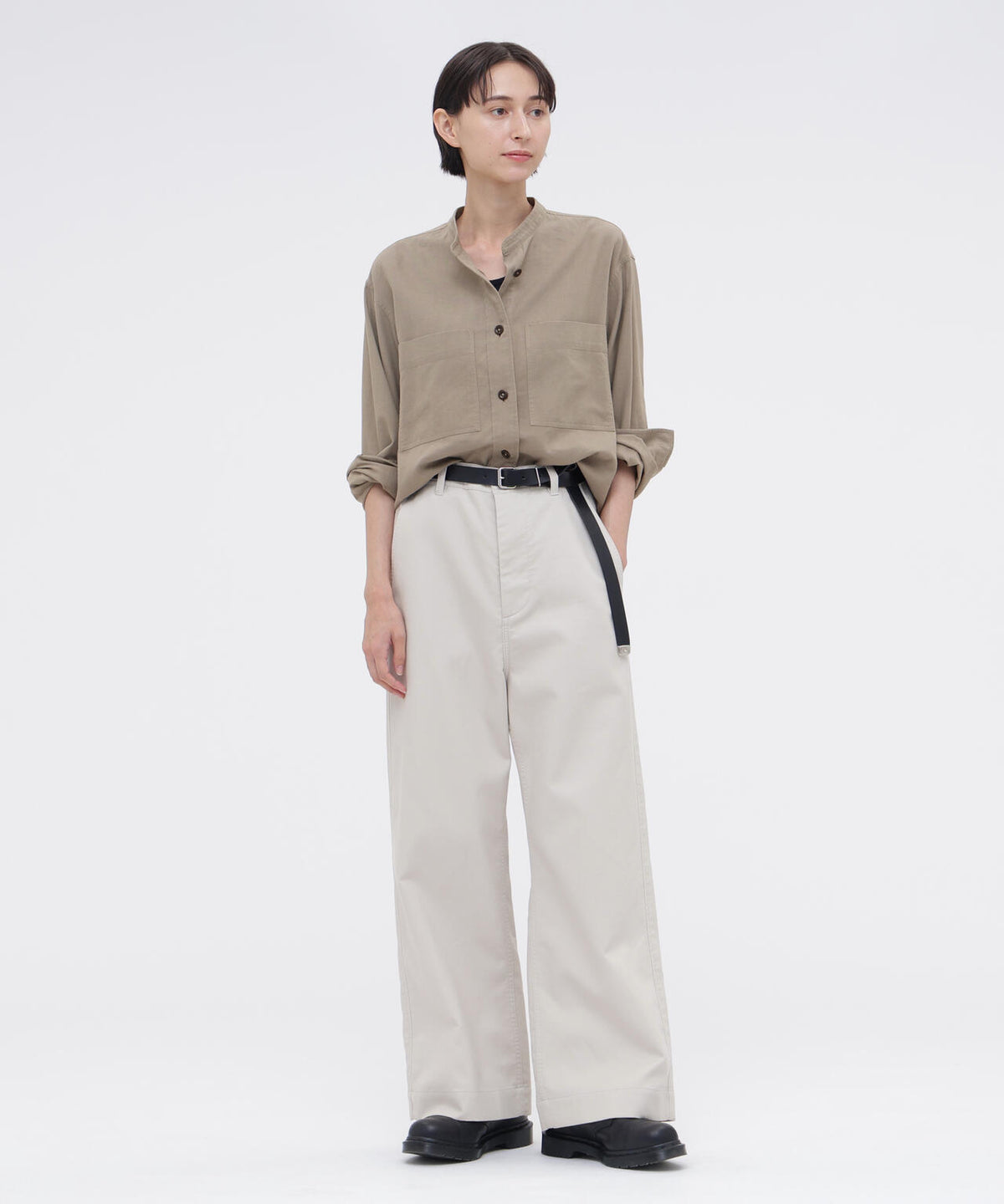 FINE COTTON WOOL TWILL SHIRT