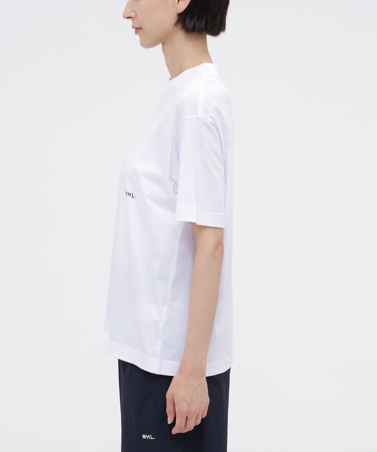 MHL. UTILITY WEAR COTTON POLYESTER PLAIN JERSEY TOP | MARGARET