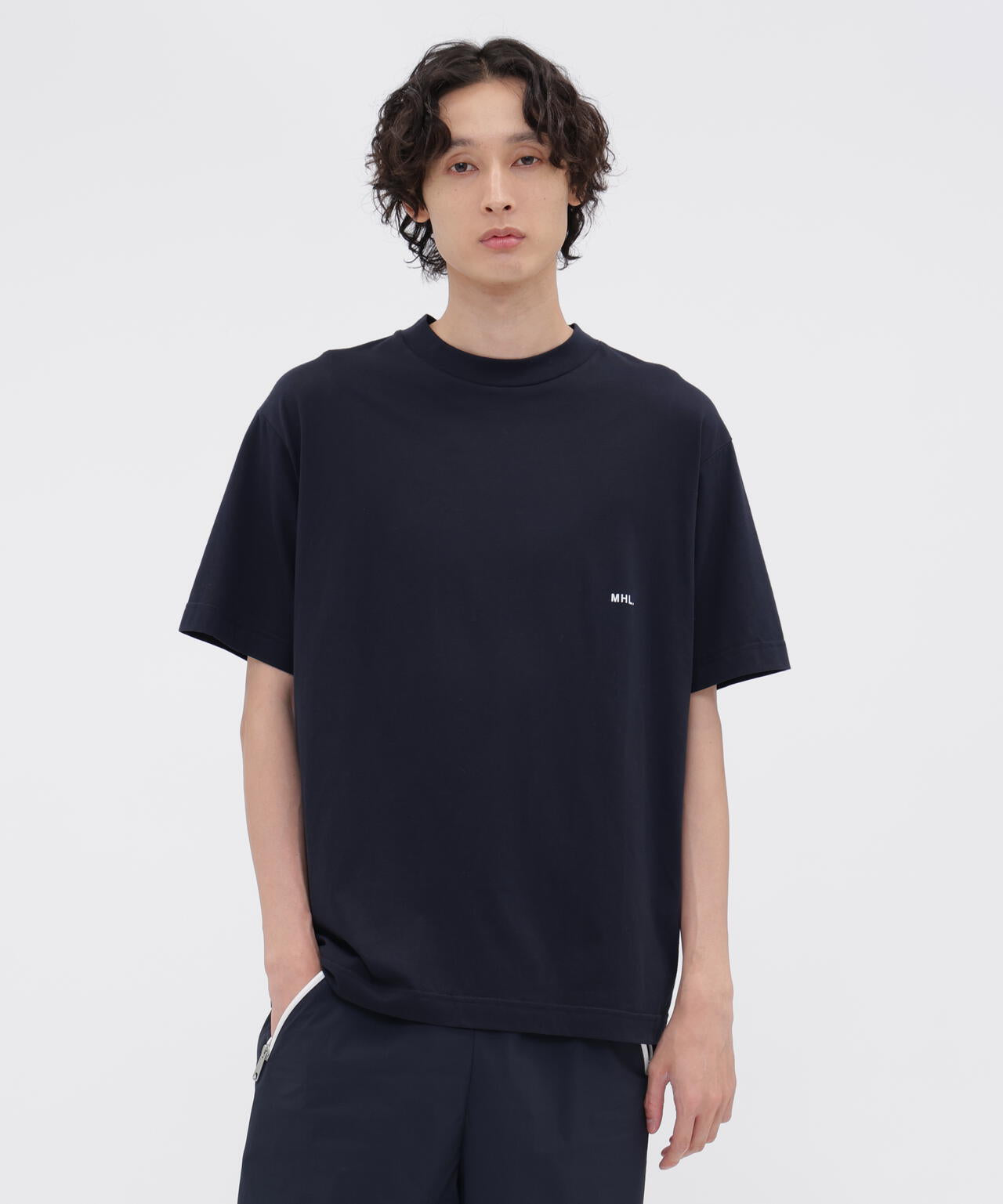 MHL. UTILITY WEAR COTTON POLYESTER PLAIN JERSEY TOP | MARGARET