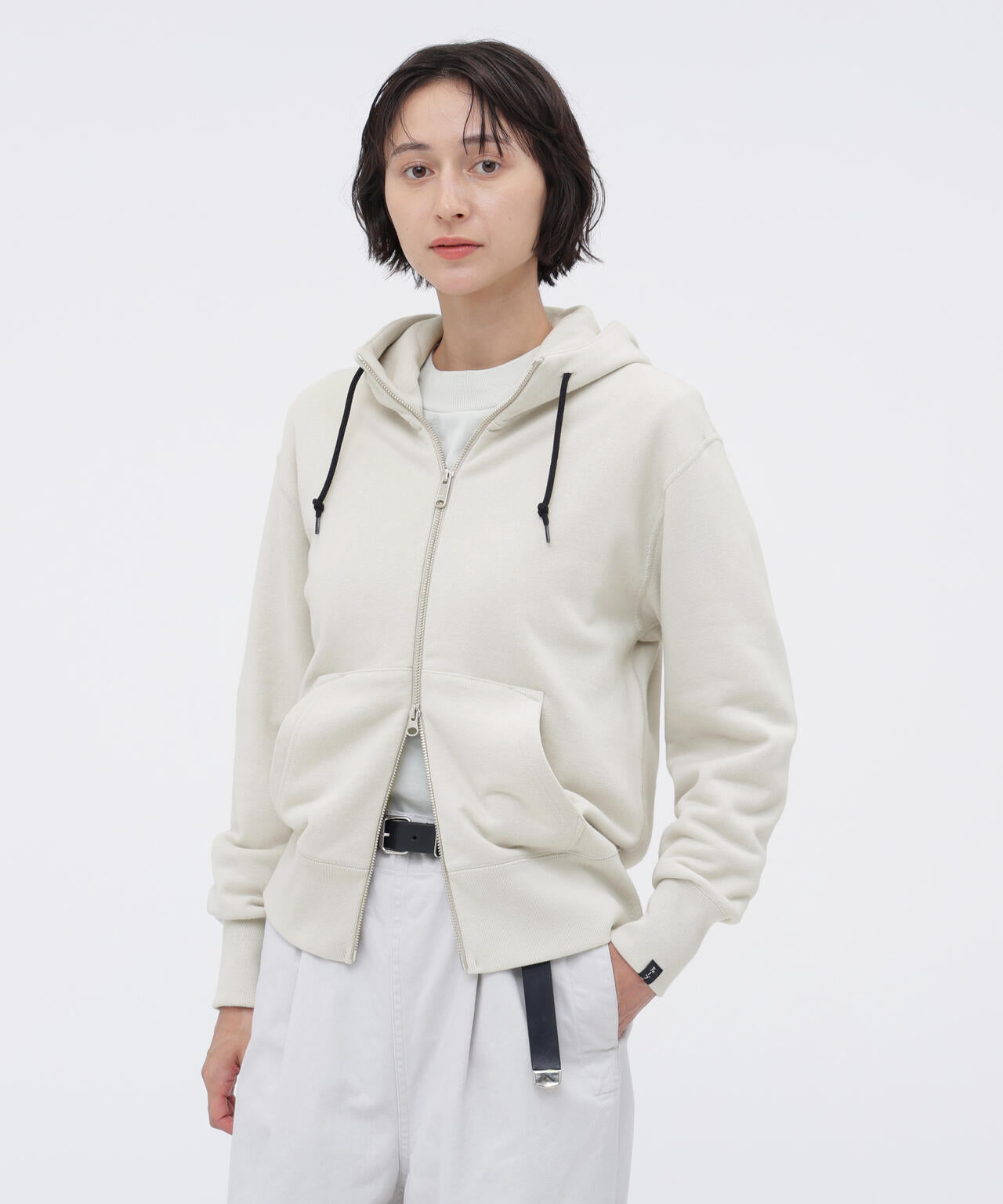LIGHT LOOPBACK COTTON ZIP HOODY | MARGARET HOWELL（マーガレット
