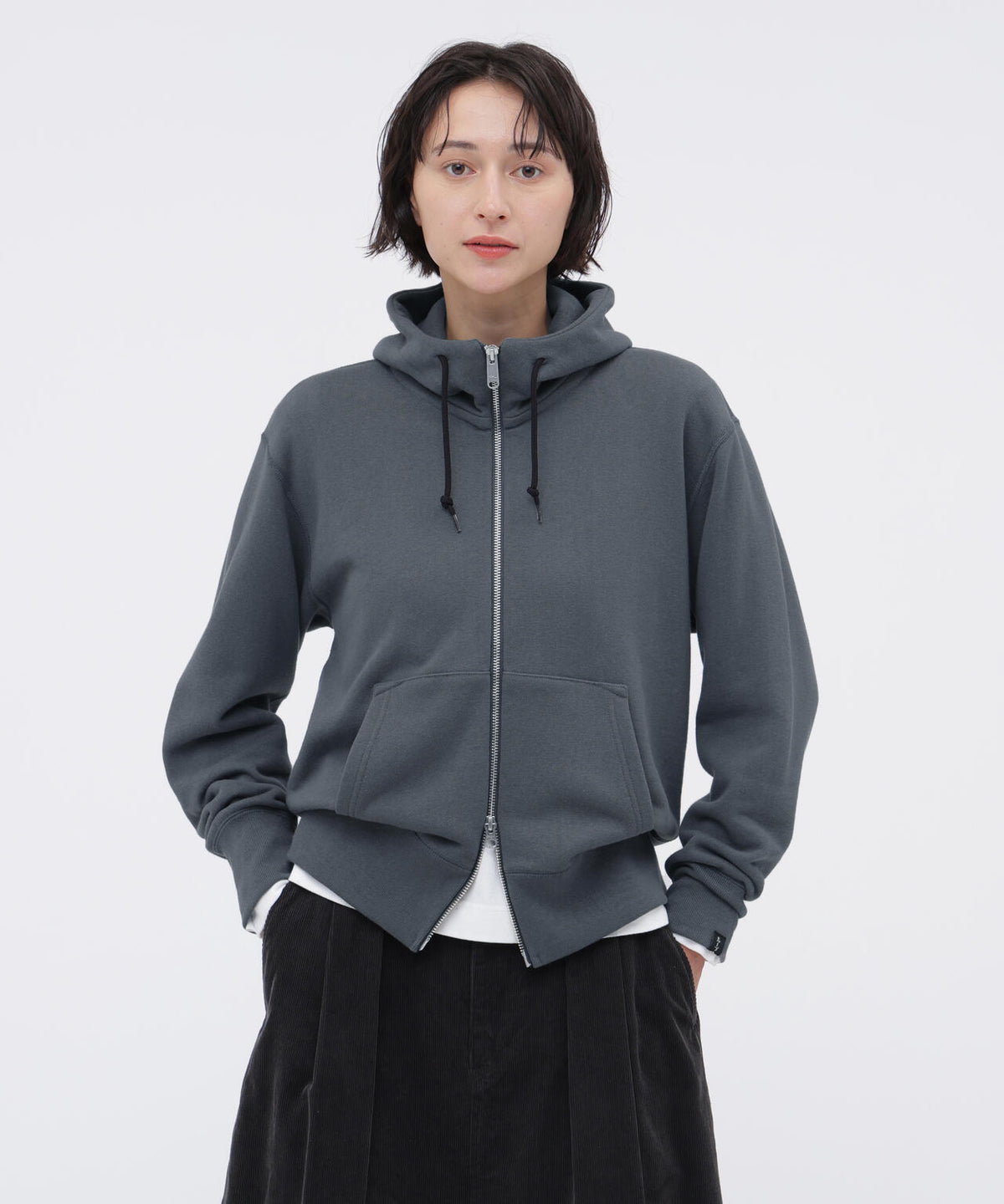 LIGHT LOOPBACK COTTON ZIP HOODY | MARGARET HOWELL（マーガレット 