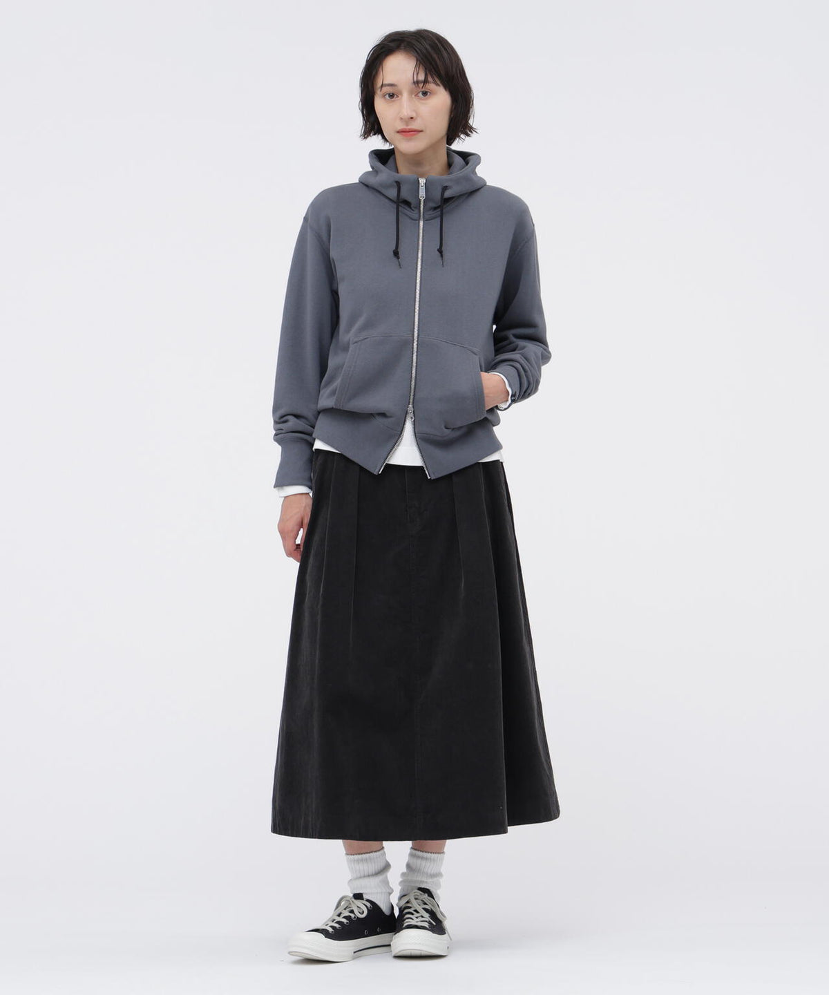 LIGHT LOOPBACK COTTON ZIP HOODY
