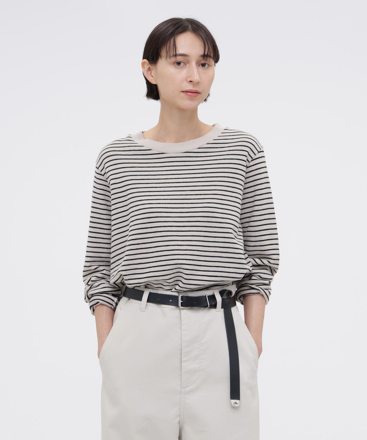 TEXTURED COTTON STRIPE TOP | MARGARET HOWELL（マーガレット