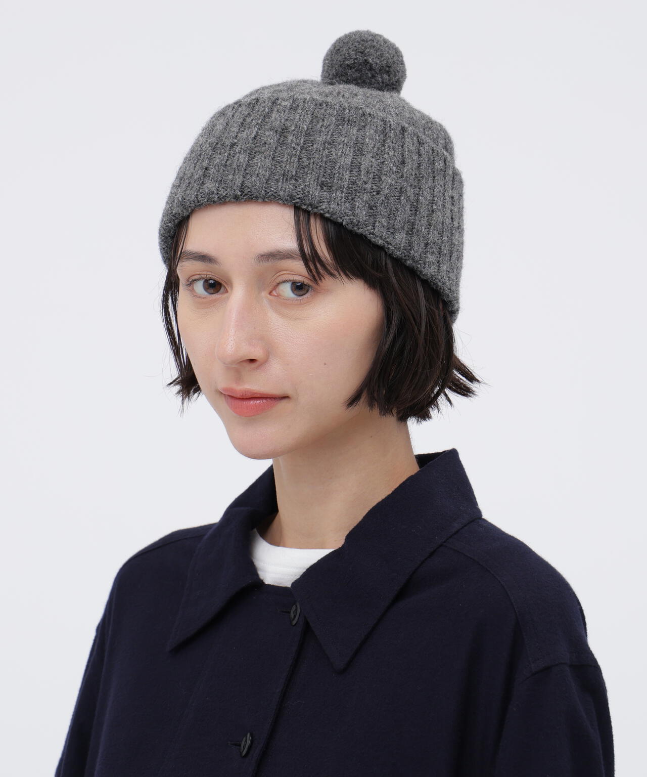 MHL DEEP RIB BOBBLE HAT | MARGARET HOWELL（マーガレット・ハウエル