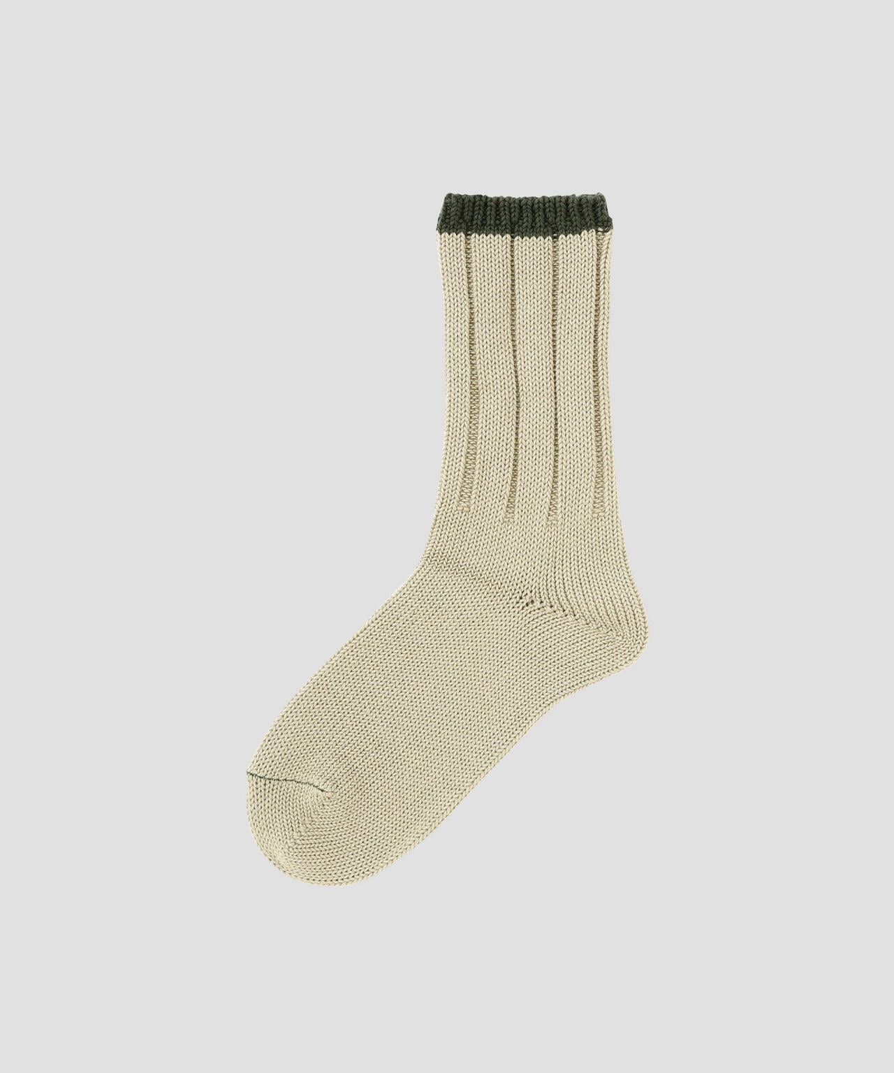 マーガレットハウエル　ベージュ ダイヤモンドパターン ソックス WOMEN TIPPED COTTON RIB SOCKS | MARGARET HOWELL（マーガレット