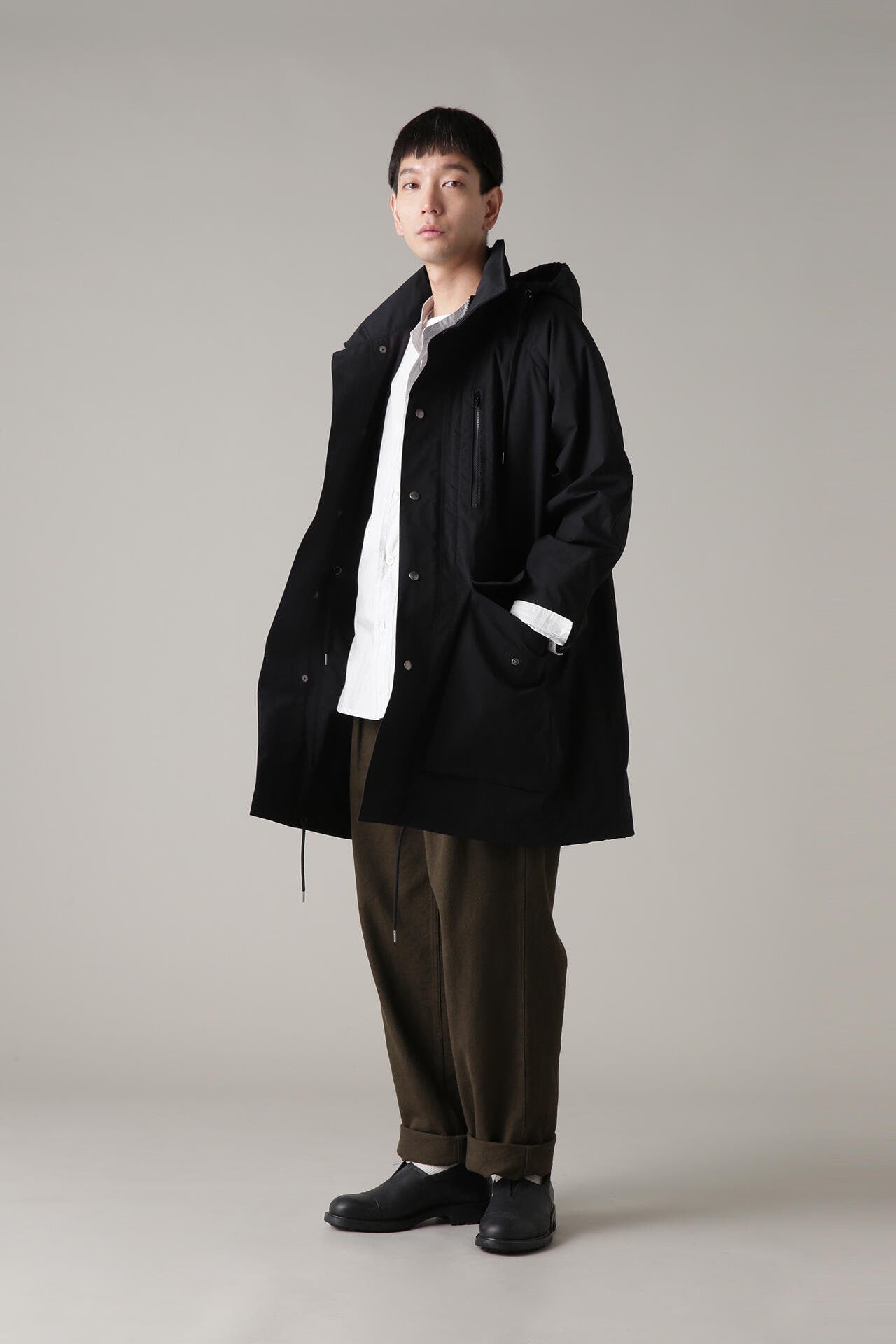 MHL．エムエイチエル　コットン　リネン　コート　ブラック　黒 WORN LINEN COTTON DRILL | MHL.（エムエイチエル） ｜【公式】通販mix