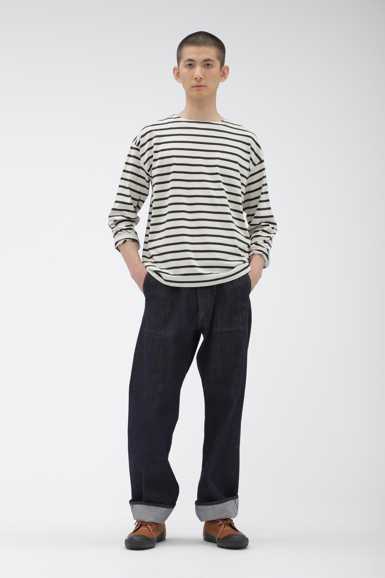 NAVAL STRIPE COTTON JERSEY