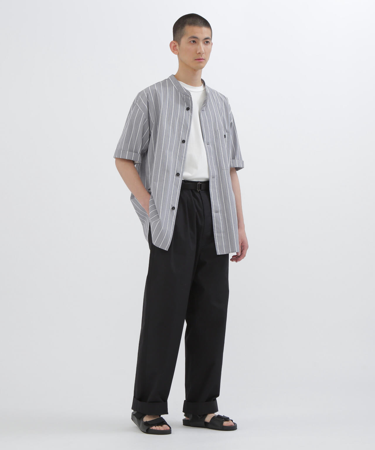END ON END STRIPE COTTON SHIRT