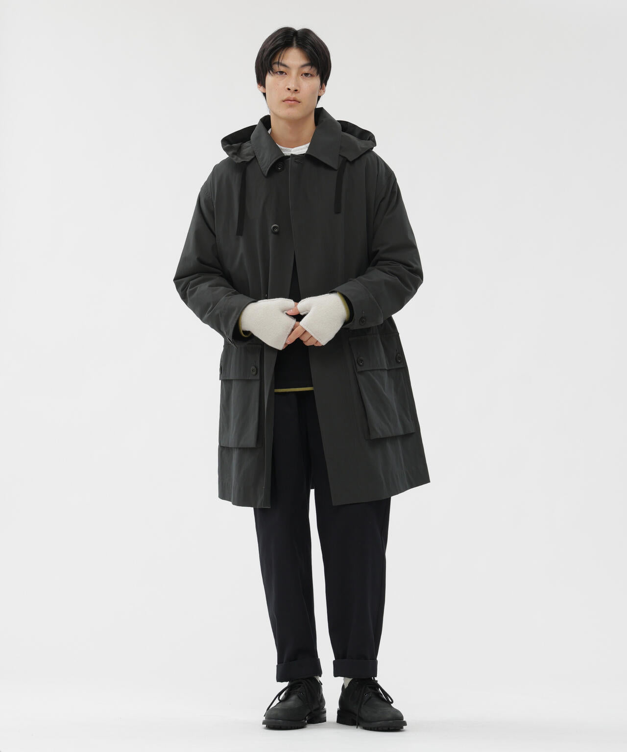 BRUSHED COTTON CANVAS COAT