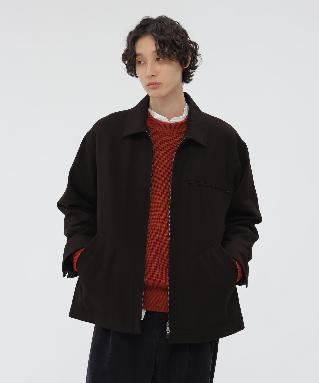 FELTED WOOL SHIRTING BLOUSON