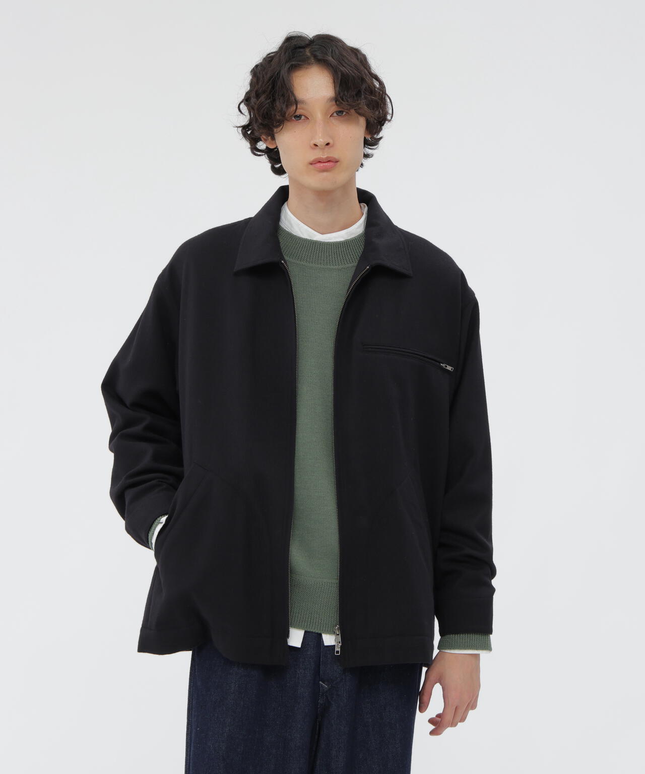 FELTED WOOL SHIRTING BLOUSON