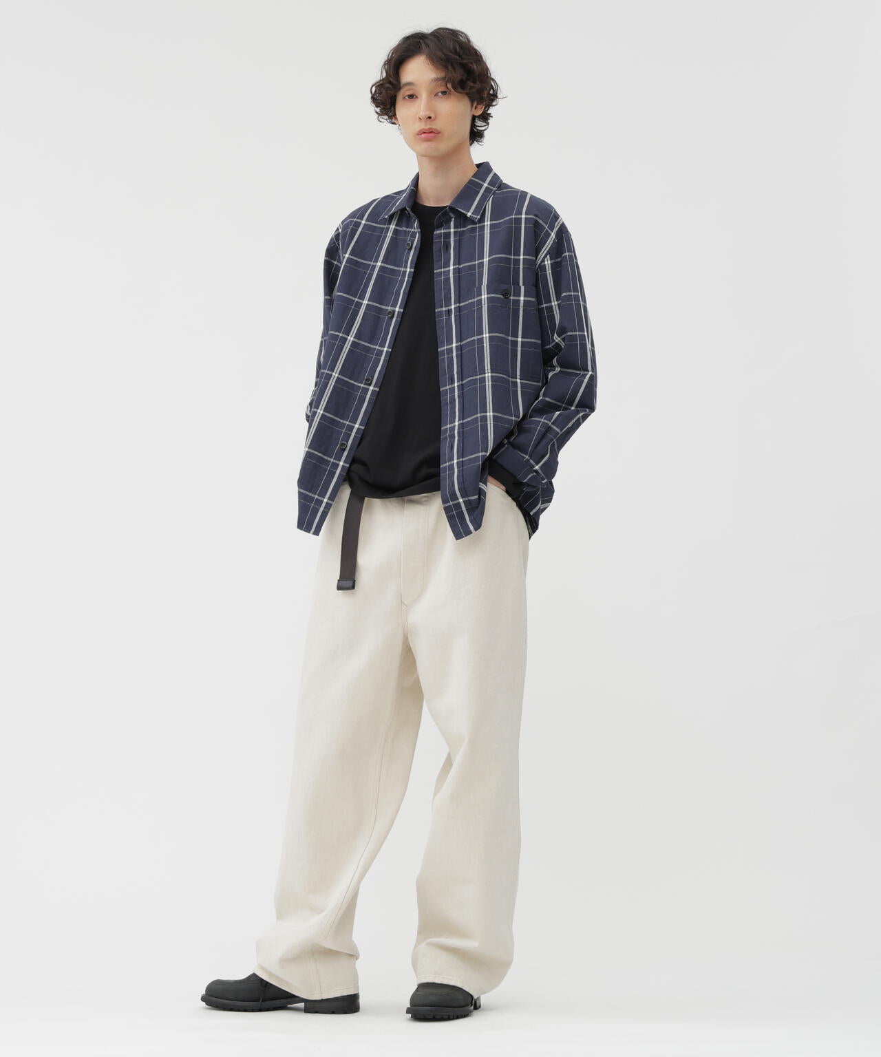 GRAPHIC GRID CHECK COTTON SHIRT