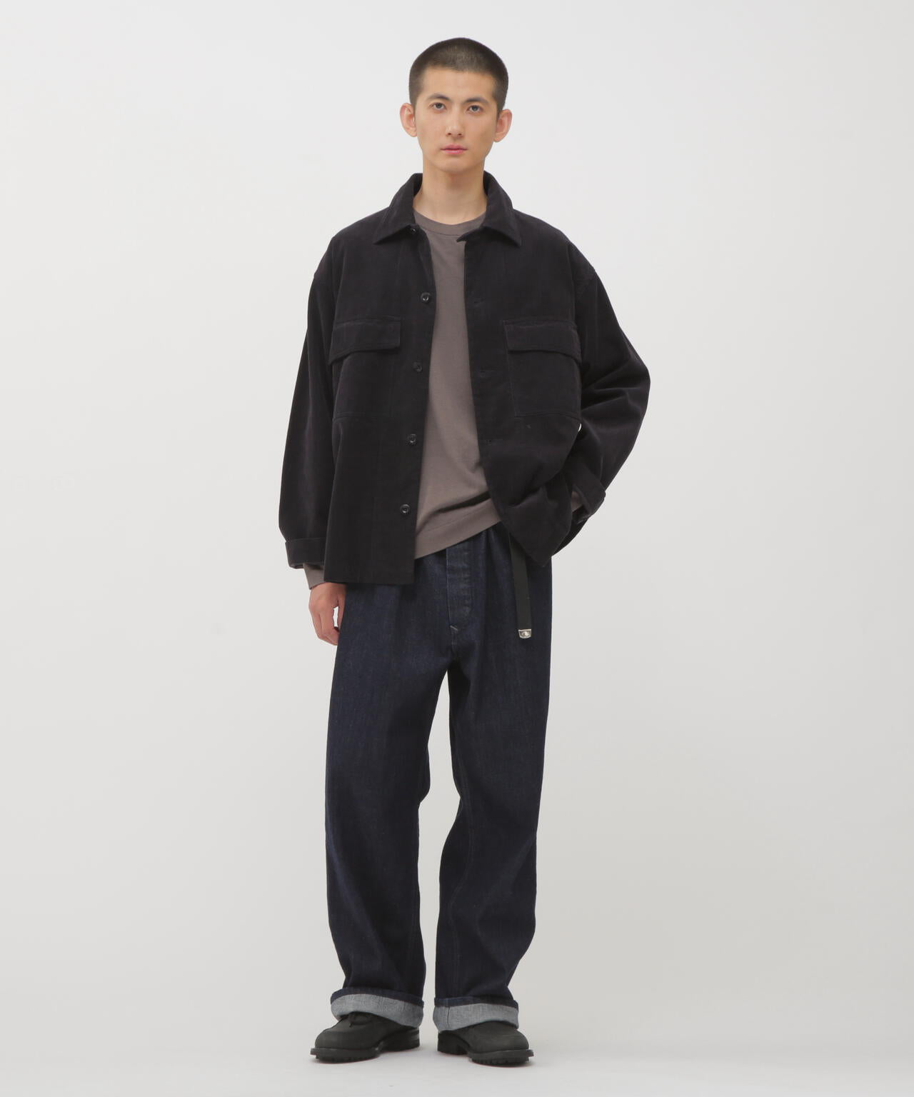 DRY COTTON NEEDLECORD SHIRT