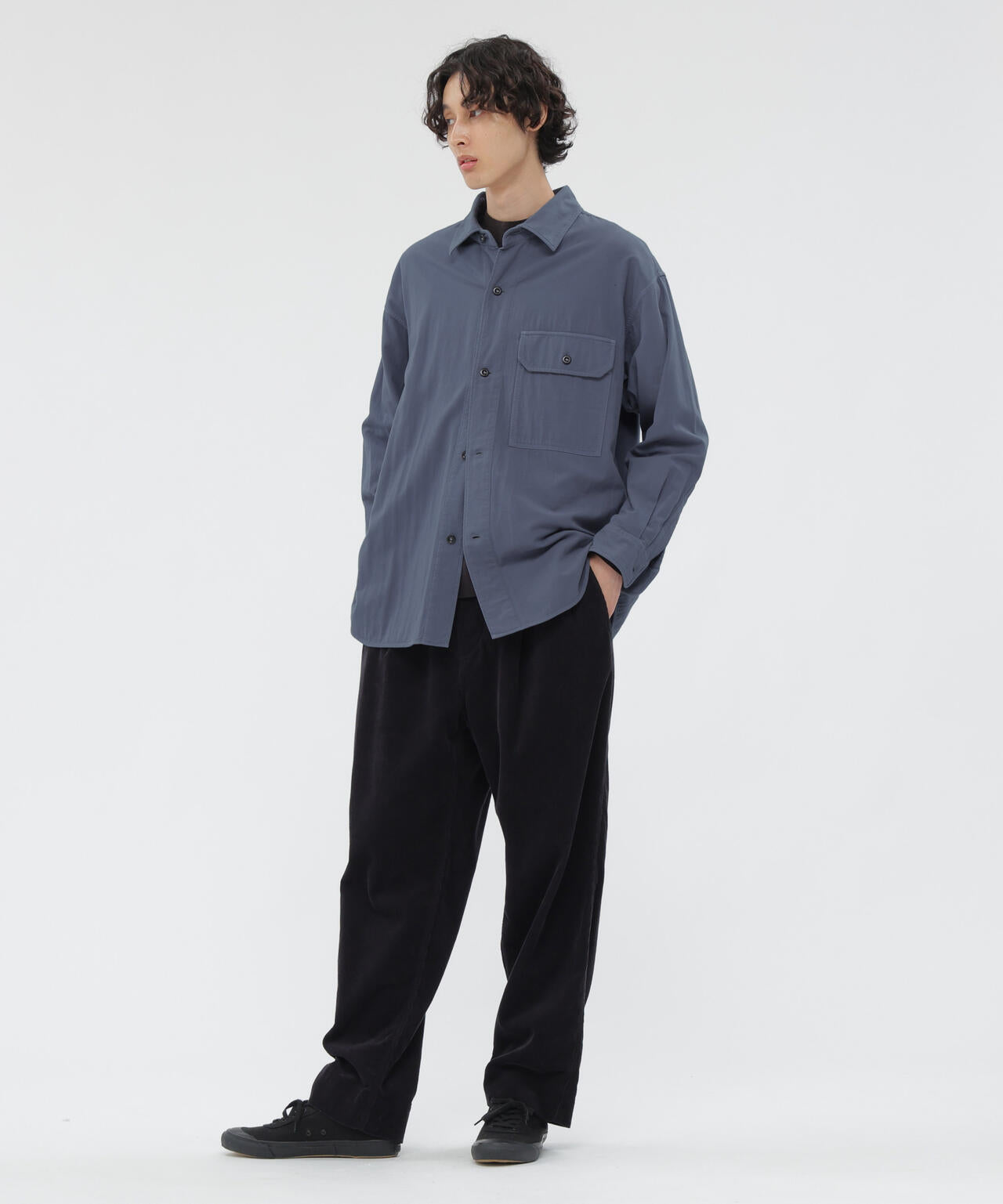 GARMENT DYE PLATED ORGANIC COTTON SHIRT