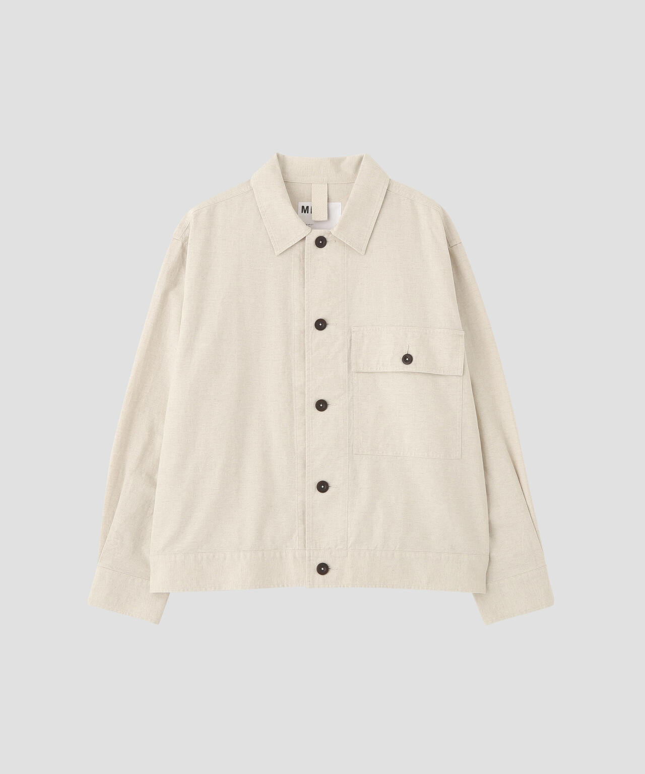 極美品 マーガレットハウエル 23SS MATT LINEN POPLIN BELGIAN LINEN COTTON PLAINWEAVE BLOUSON | MARGARET HOWELL