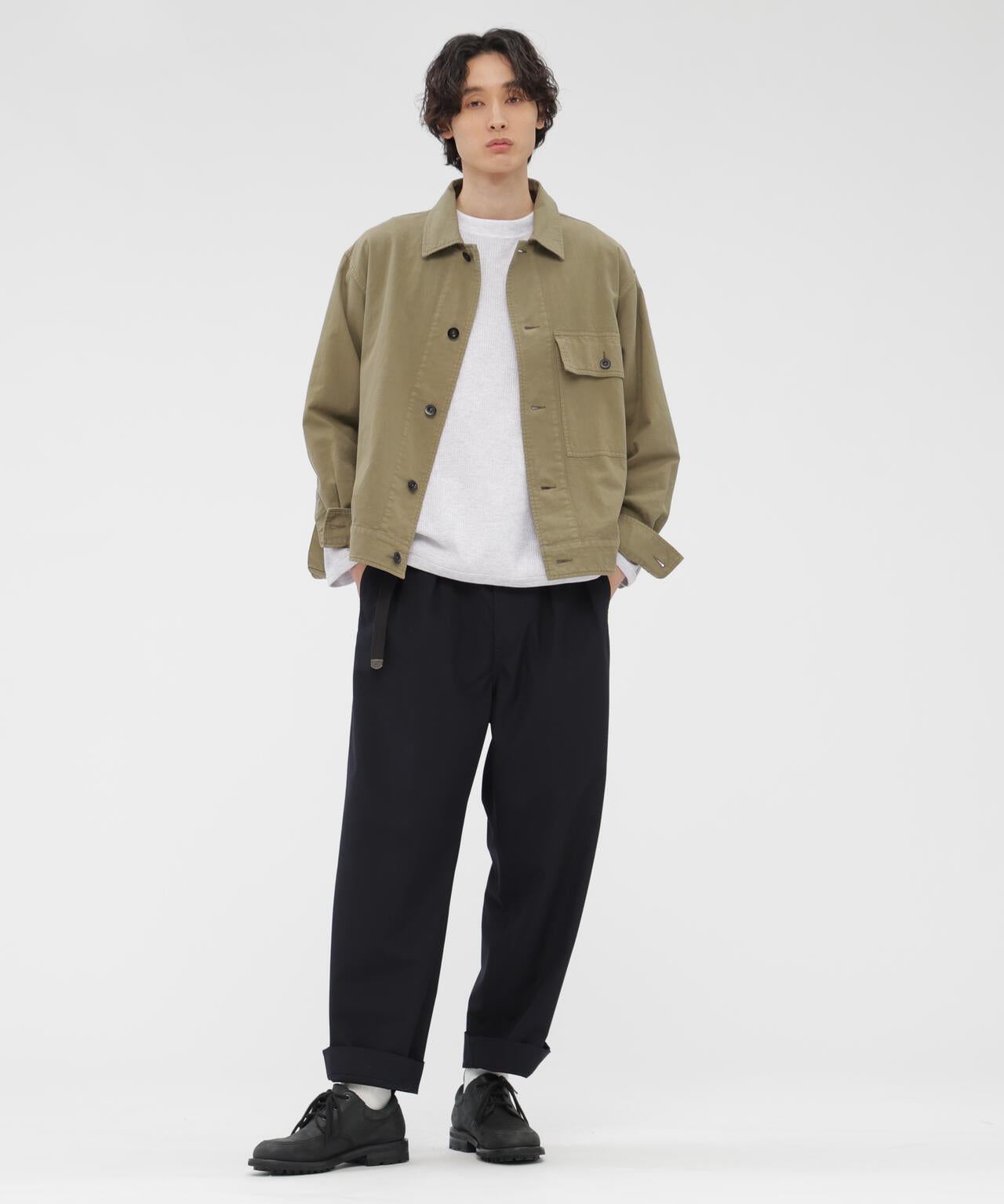 S 新品 マーガレットハウエル コットン リネン PLAINWEAVE 完売品 CRISP WOOL PLAINWEAVE JACKET | MARGARET HOWELL（マーガレット
