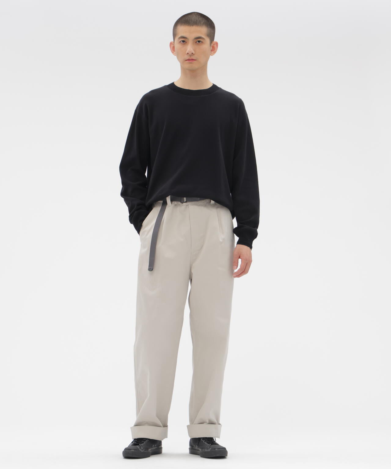 WASHED CHINO COTTON TROUSERS | MARGARET HOWELL（マーガレット