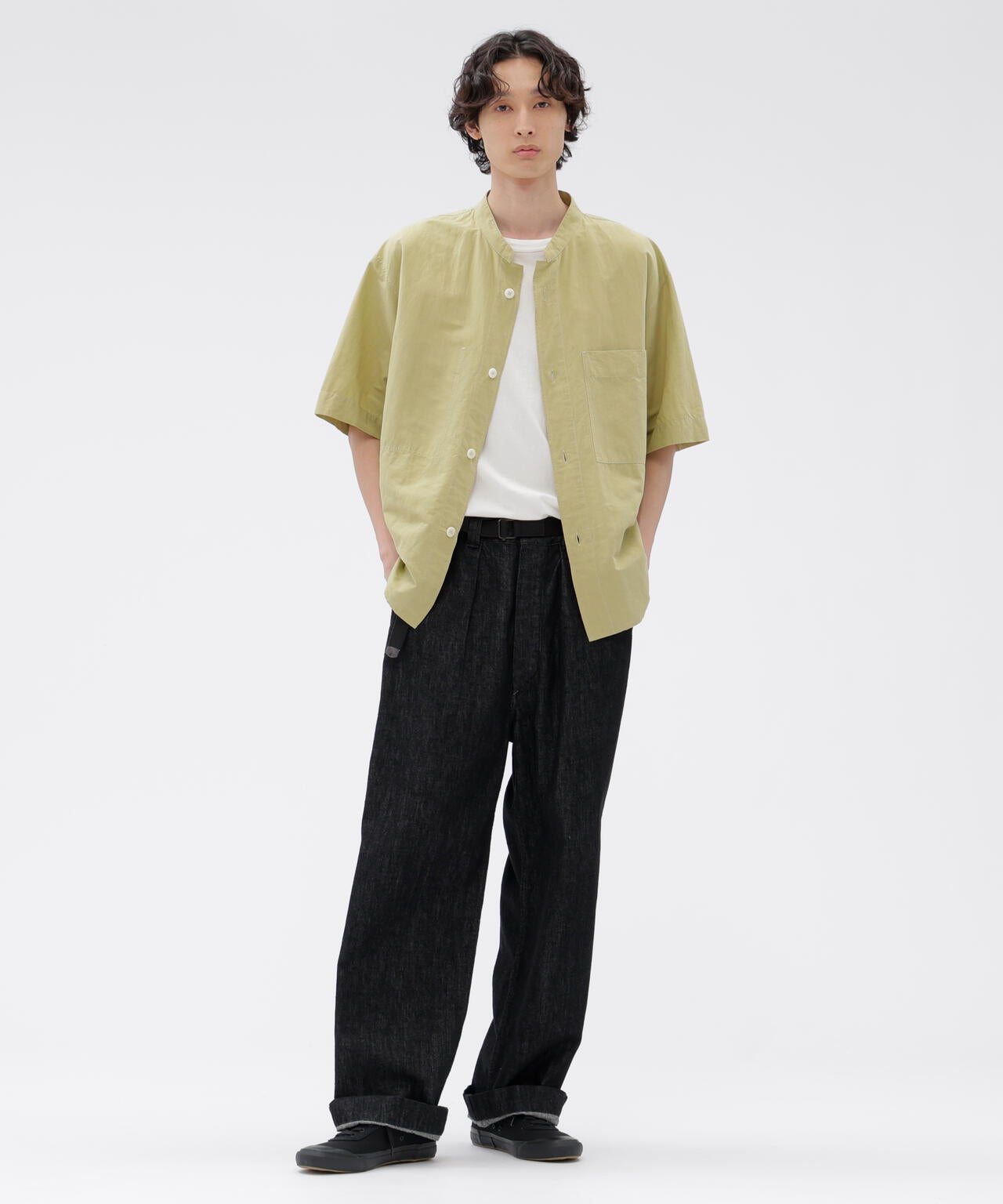 CANTON BLACK LIGHT DENIM TROUSERS | MARGARET HOWELL（マーガレット