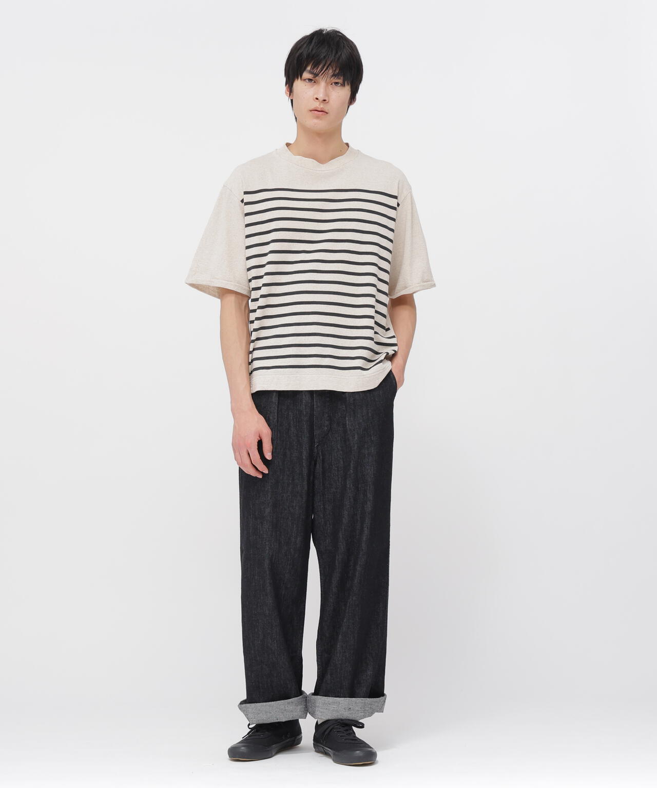 CANTON BLACK LIGHT DENIM TROUSERS | MARGARET HOWELL（マーガレット