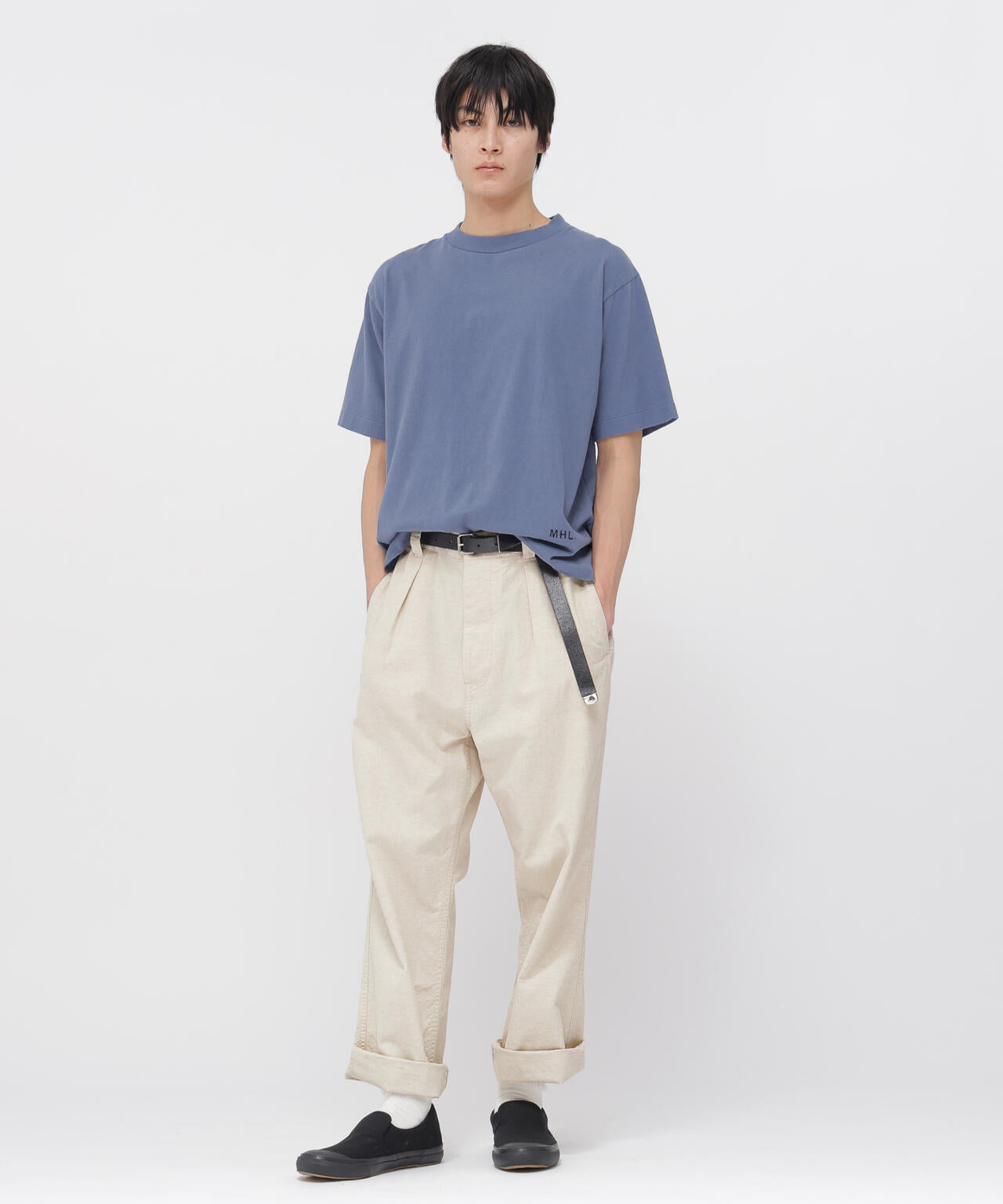 BELGIAN LINEN COTTON PLAINWEAVE TROUSERS