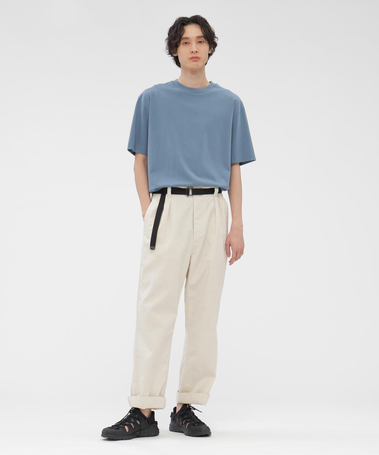 BELGIAN LINEN COTTON PLAINWEAVE TROUSERS