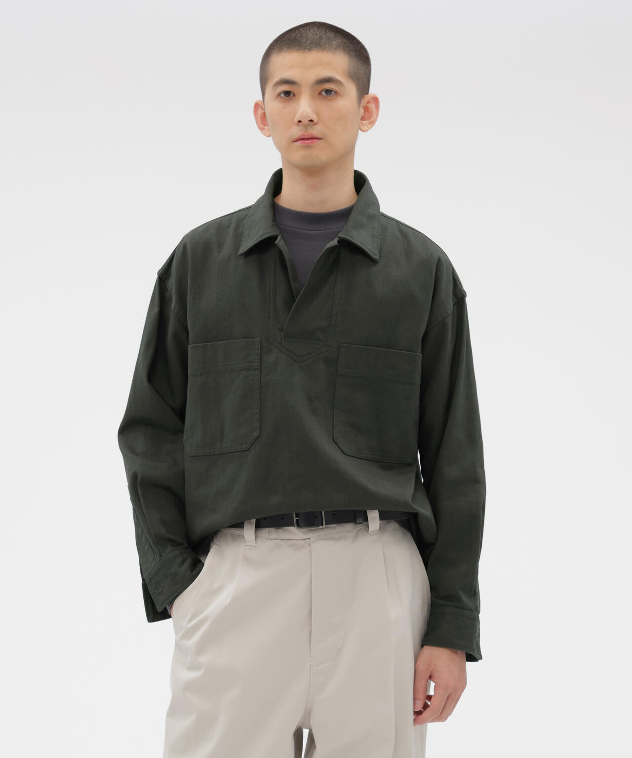 WORK COTTON DRILL SHIRT | MARGARET HOWELL（マーガレット・ハウエル