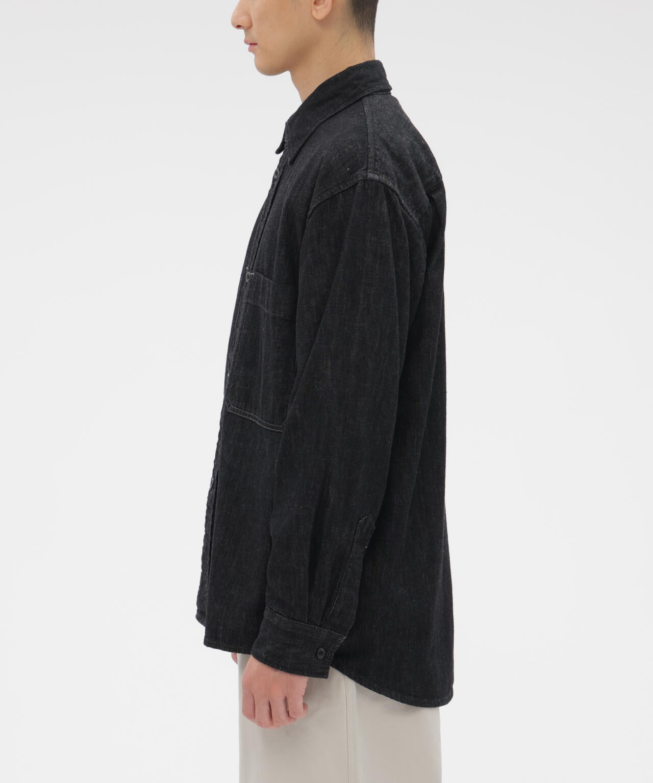 CANTON BLACK LIGHT DENIM SHIRT | MARGARET HOWELL（マーガレット