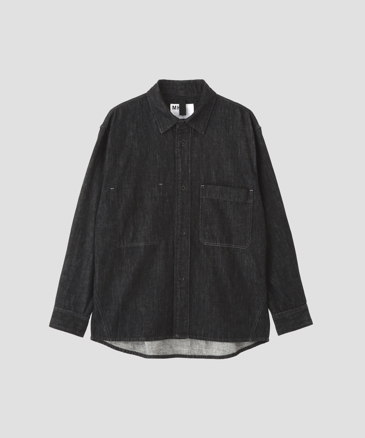 美品 MHL. 日本製コットン 長袖ブラックデニム シャツ マーガレットハウエル MHL. - 美品 MHL. 日本製コットン 長袖ブラックデニム シャツ