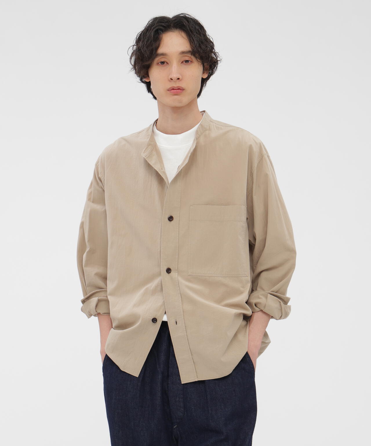 MHL マーガレットハウエル COTTON LINEN COATING WASHED DRY COTTON LINEN SHIRT | MARGARET HOWELL（マーガレット