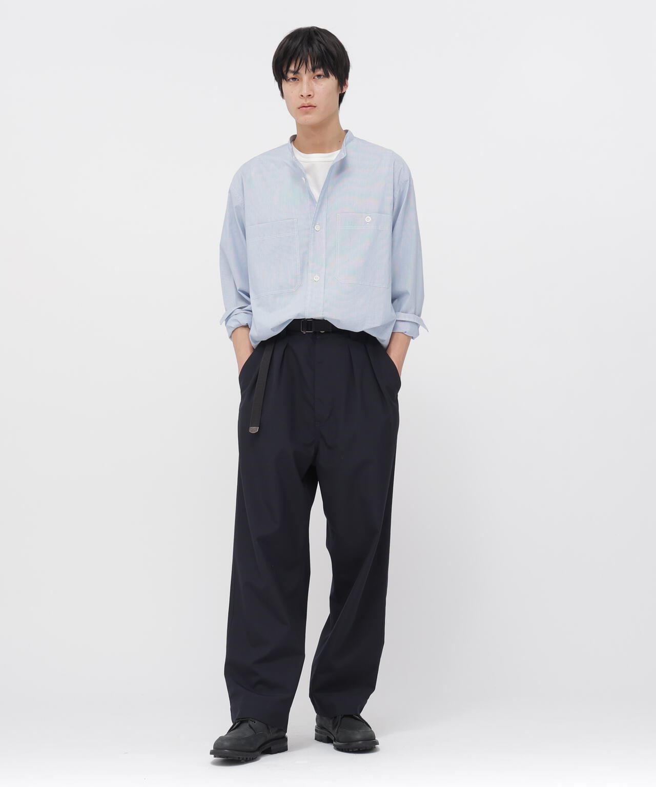 WORN COTTON HAIRLINE STRIPE SHIRT | MARGARET HOWELL（マーガレット