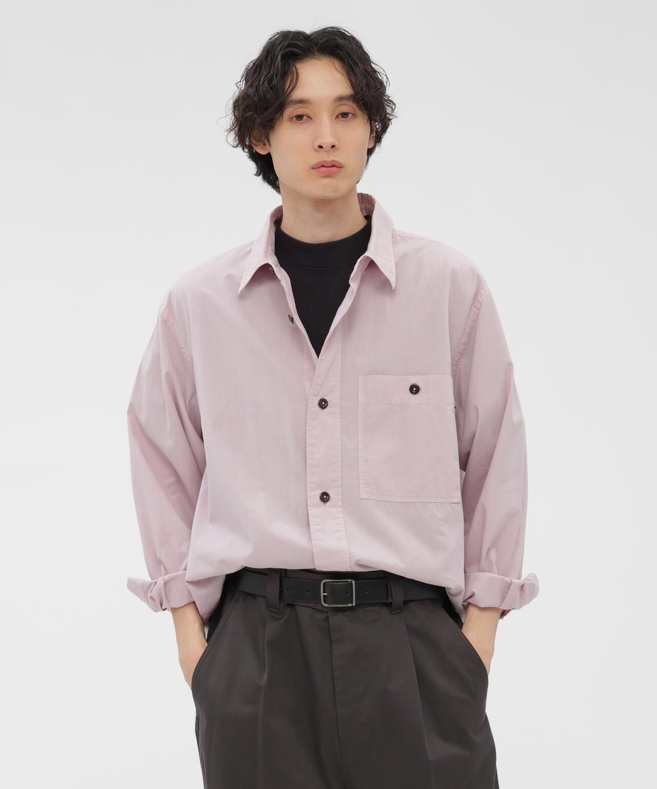 スプリング マーガレット 配色 シャツ SHIRTING LINEN SHIRT | MARGARET HOWELL（マーガレット・ハウエル